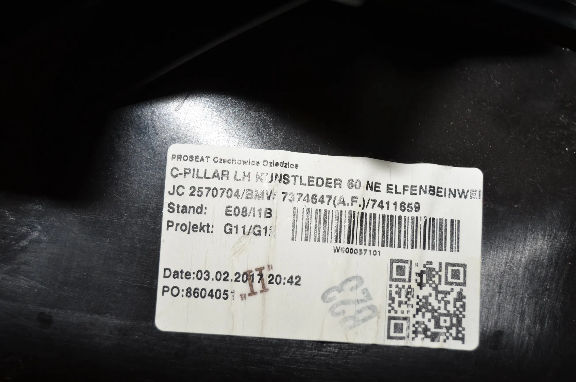 Seat Cover Trim – OEM 7411659 · BMW 7 (G11, G12) 730 d, Ld xDrive 2017 – 8