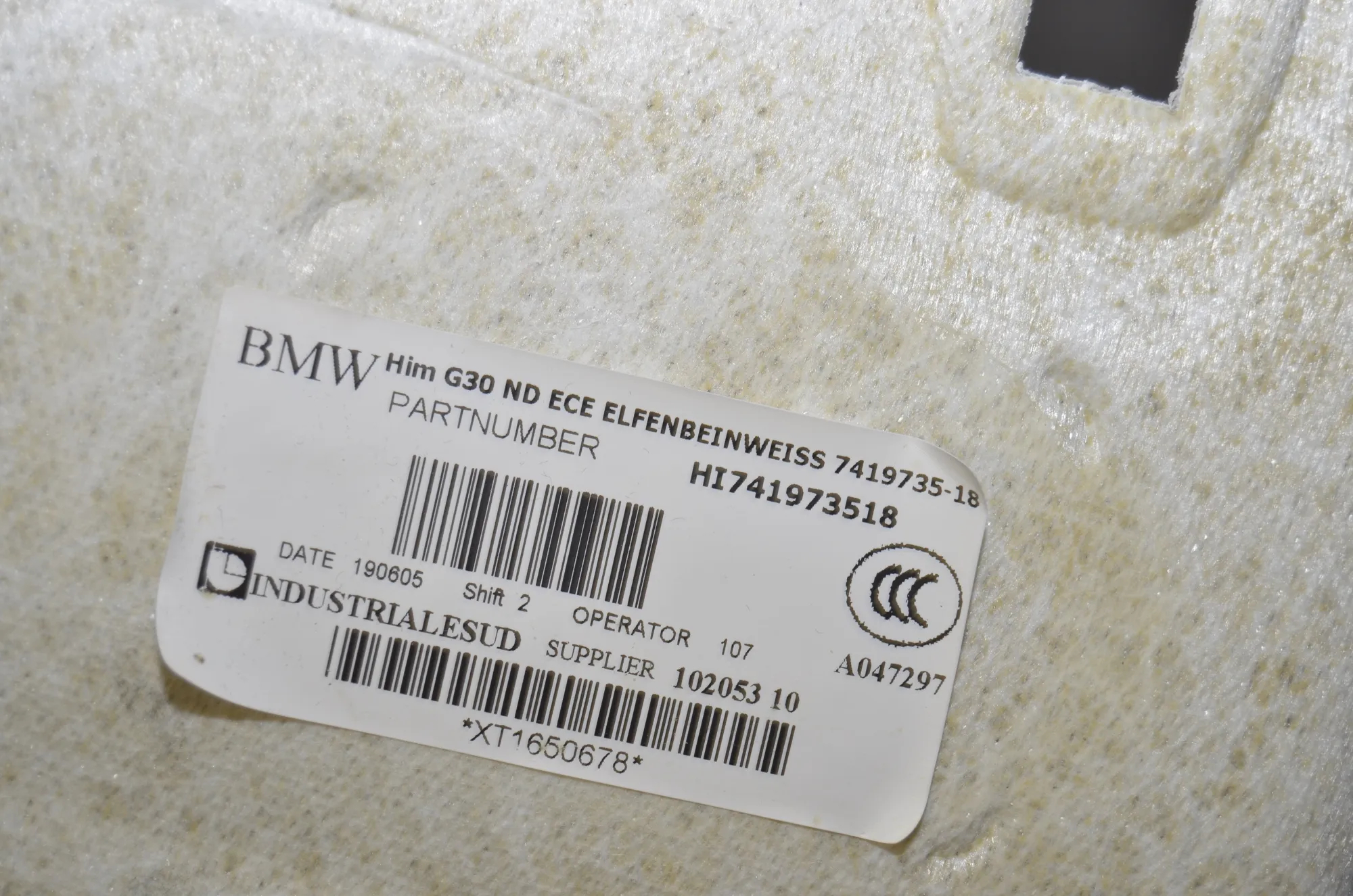 Roof Headliner – OEM 7419735 · BMW 5 (G30) BMW 5 (G30) 520 d 2019 – 5
