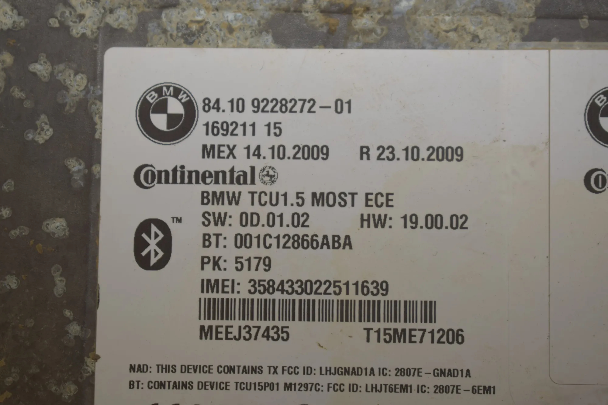 Bluetooth Control Unit – OEM 9228272 · BMW 5 Gran Turismo (F07) 530 d 2009 – 4