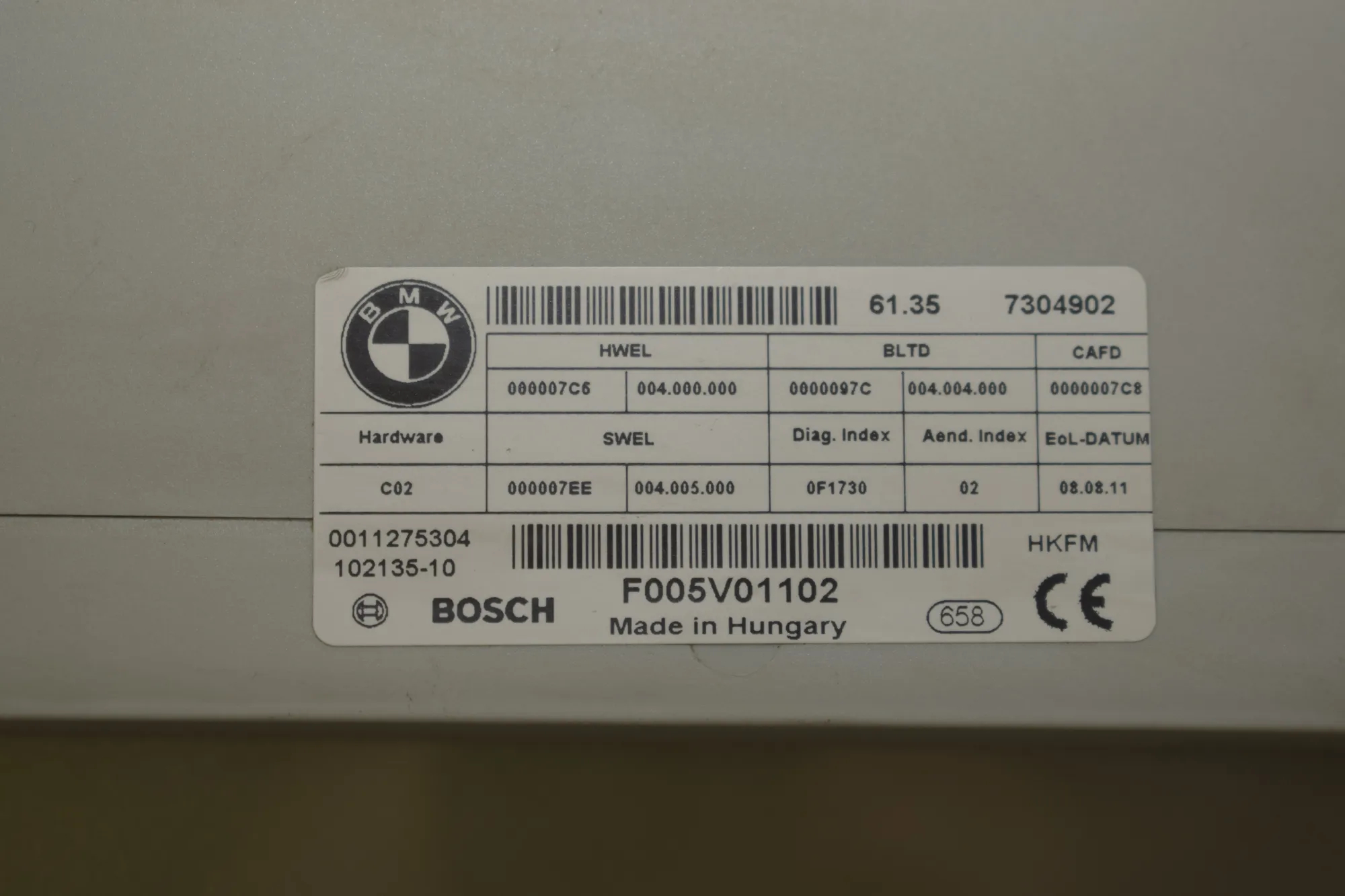Tailgate Bootlid Control Unit – OEM 7276758 · BMW 5 Touring (F11) 530 d xDrive 2011 – 5
