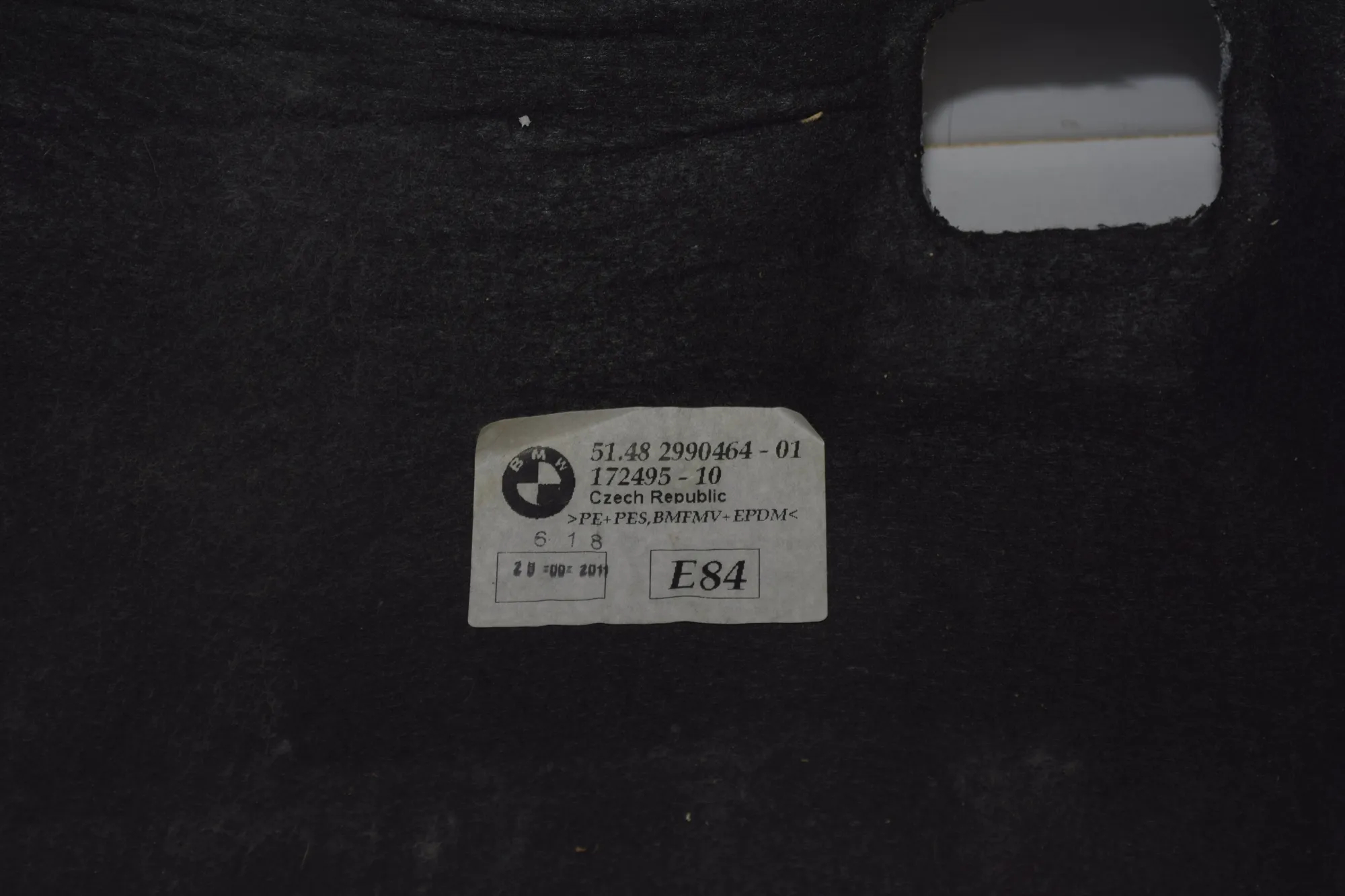 Sound Insulation – OEM 2990464 · BMW X1 (E84) xDrive 28 i 2011 – 13