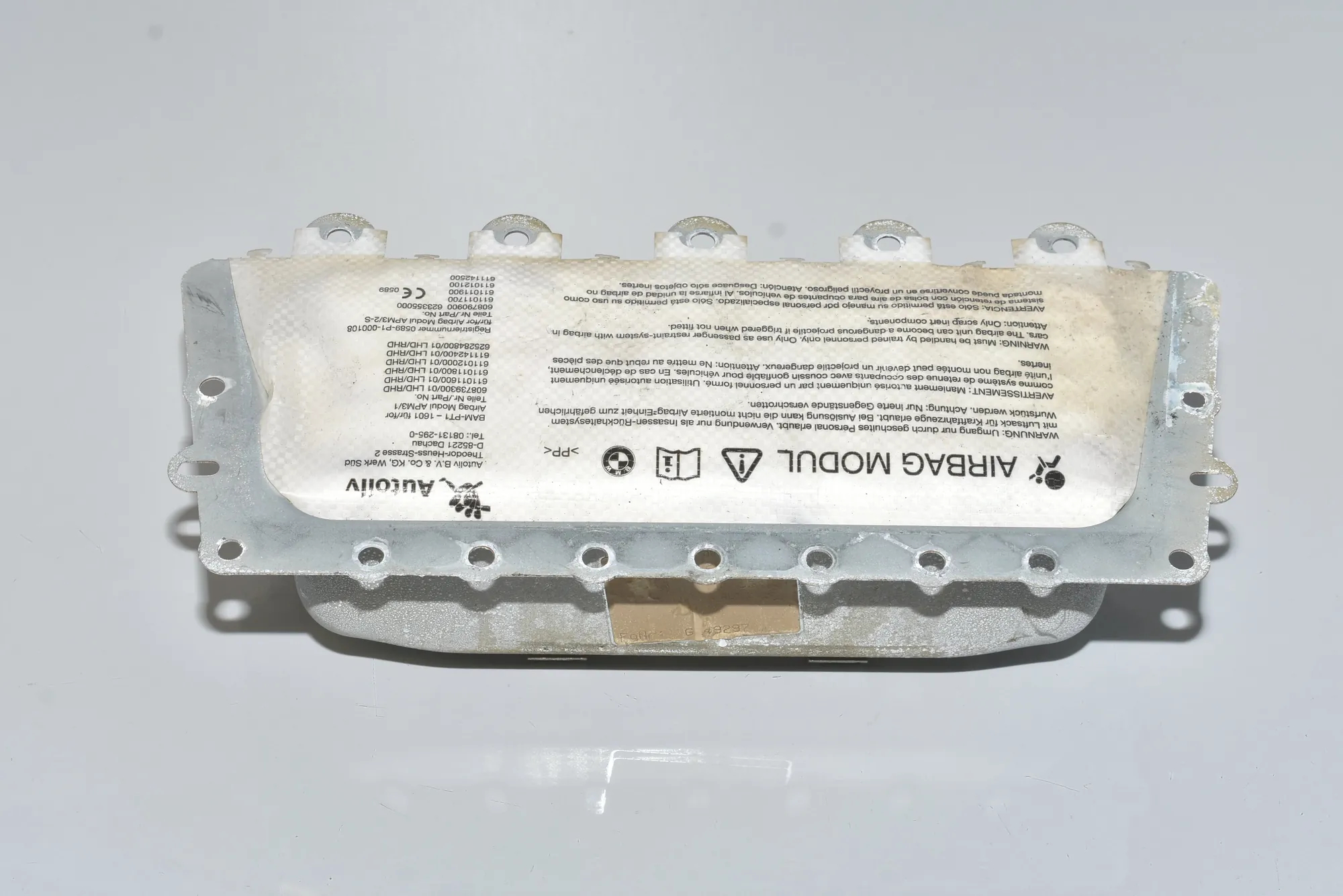 Dashboard Safety Bag SRS – OEM 72129230398 · BMW 5 (F10) 535 d xDrive 2015