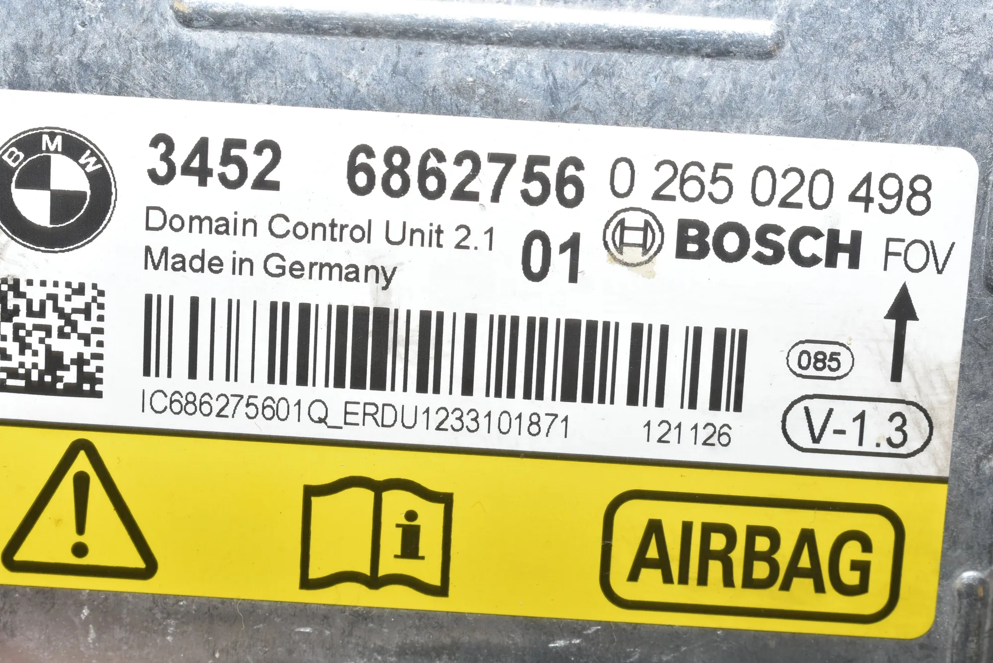 SRS Control Unit – OEM 6862756 · BMW 3 Touring (F31) 330 d 2012 – 4