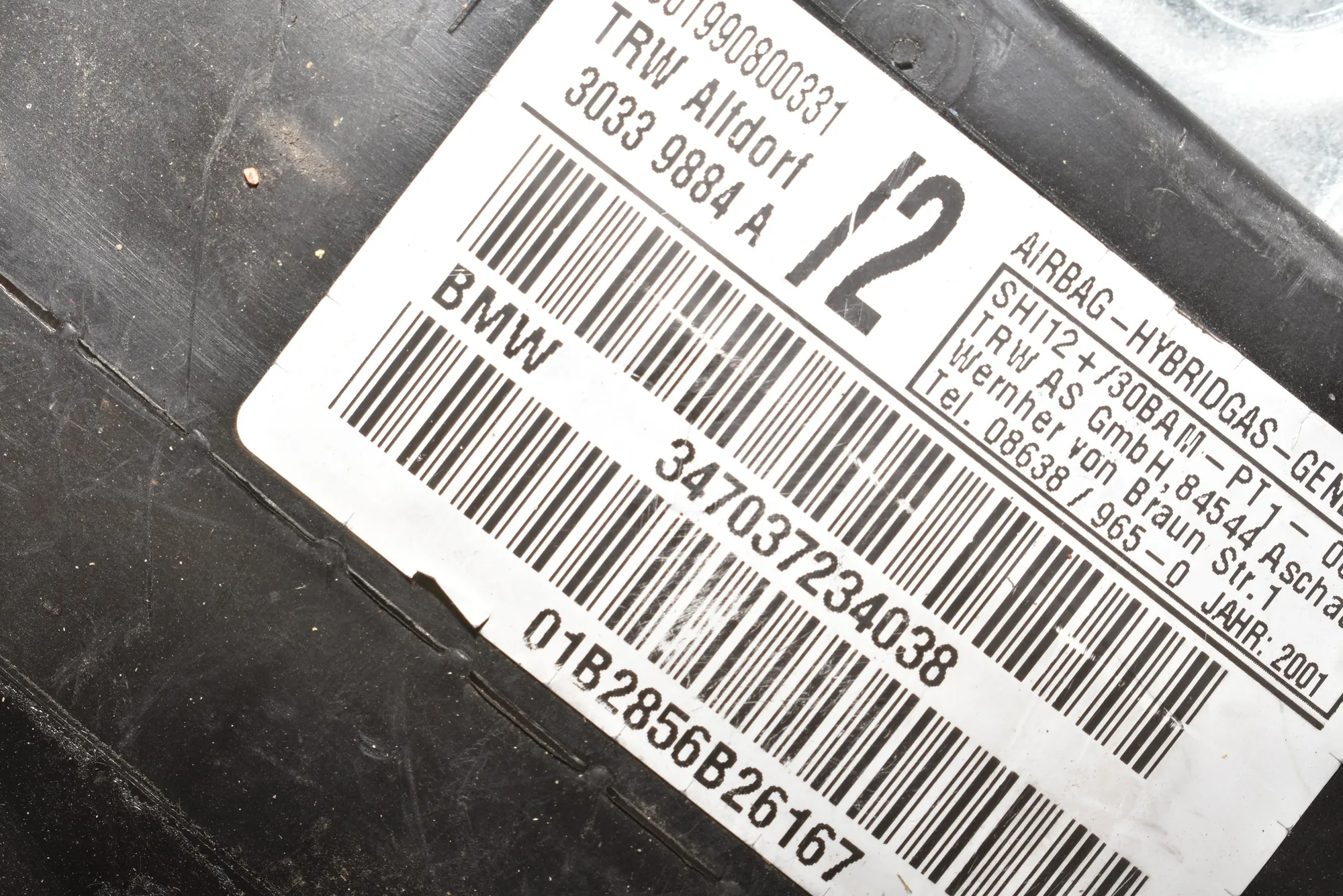 Front Right Door Safety Bag SRS – OEM 72127037234 · BMW X5 (E53) BMW X5 (E53) 3.0 d 2001 – 4