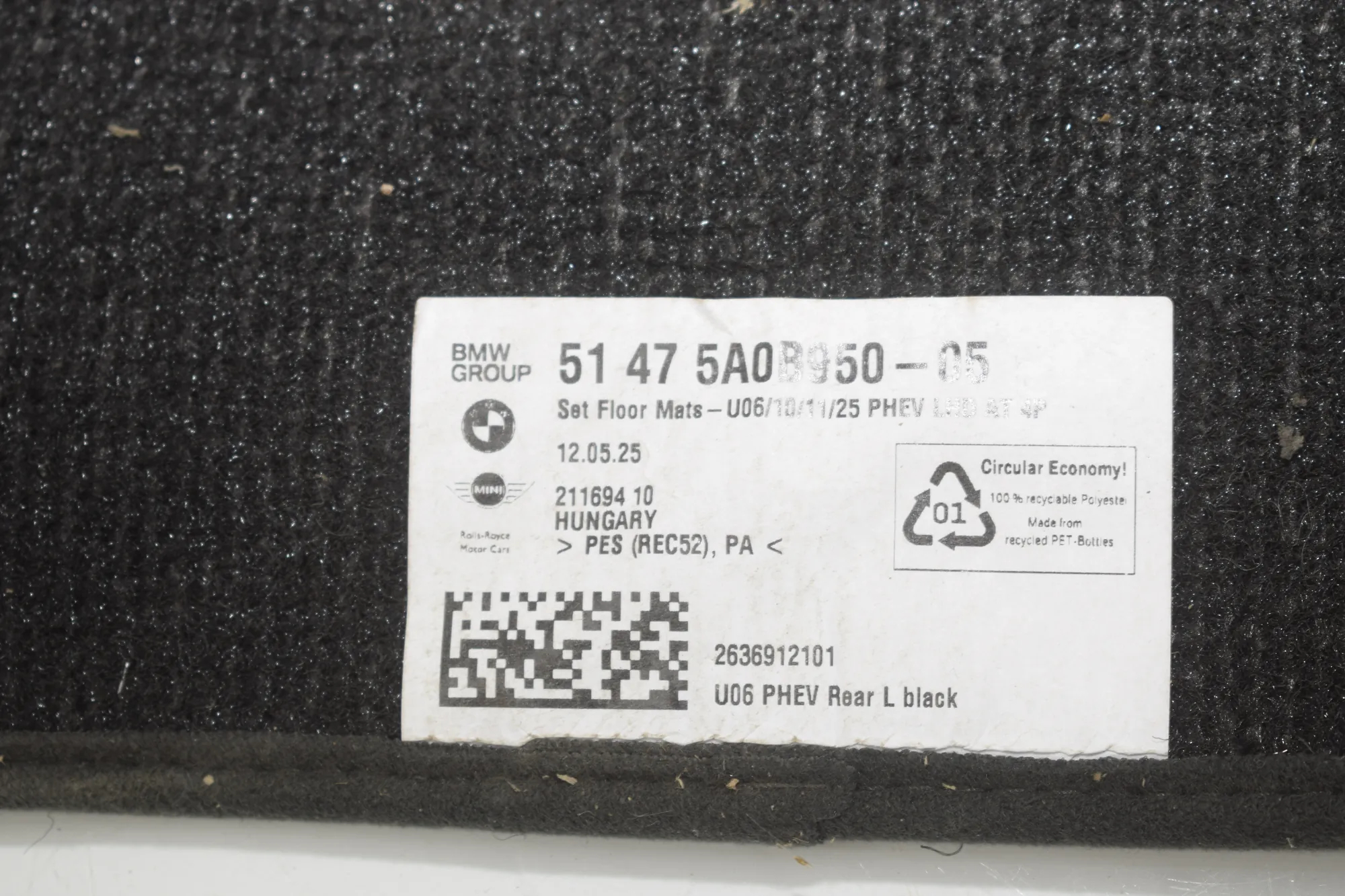 Floor Mat Set – OEM 5A0B950 · BMW X1 (U11) BMW X1 (U11) 2023 – 4