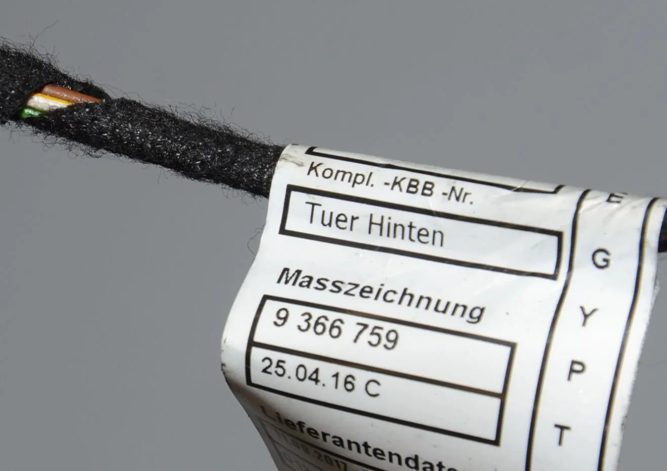 Rear Right Door Wiring – OEM 61129366761 · BMW 3 (F30, F80) 320 d xDrive 2017 – 6
