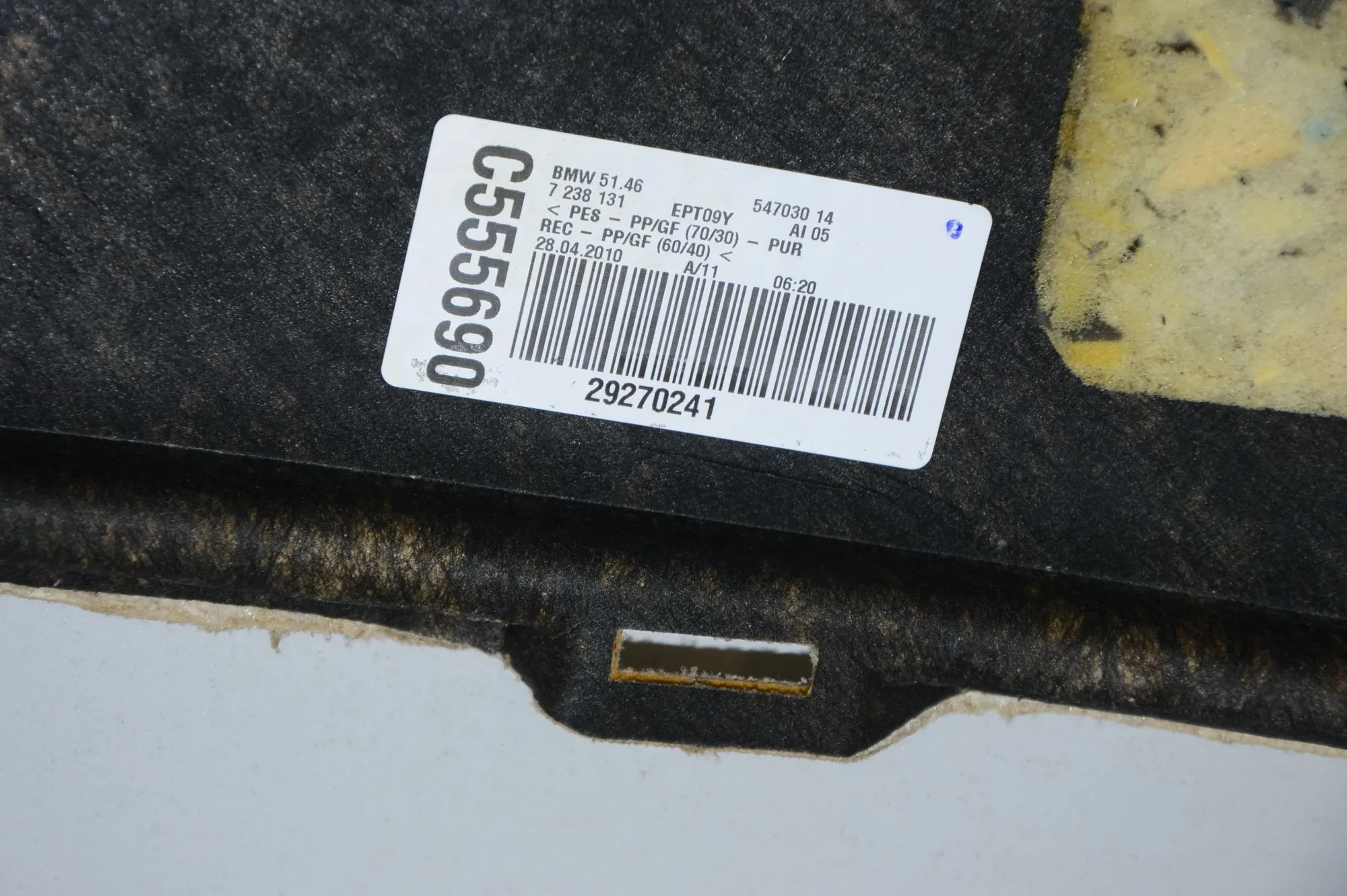 Rear Parcel Shelf – OEM 7238131 · BMW 5 (F10) 525 d 2010 – 5