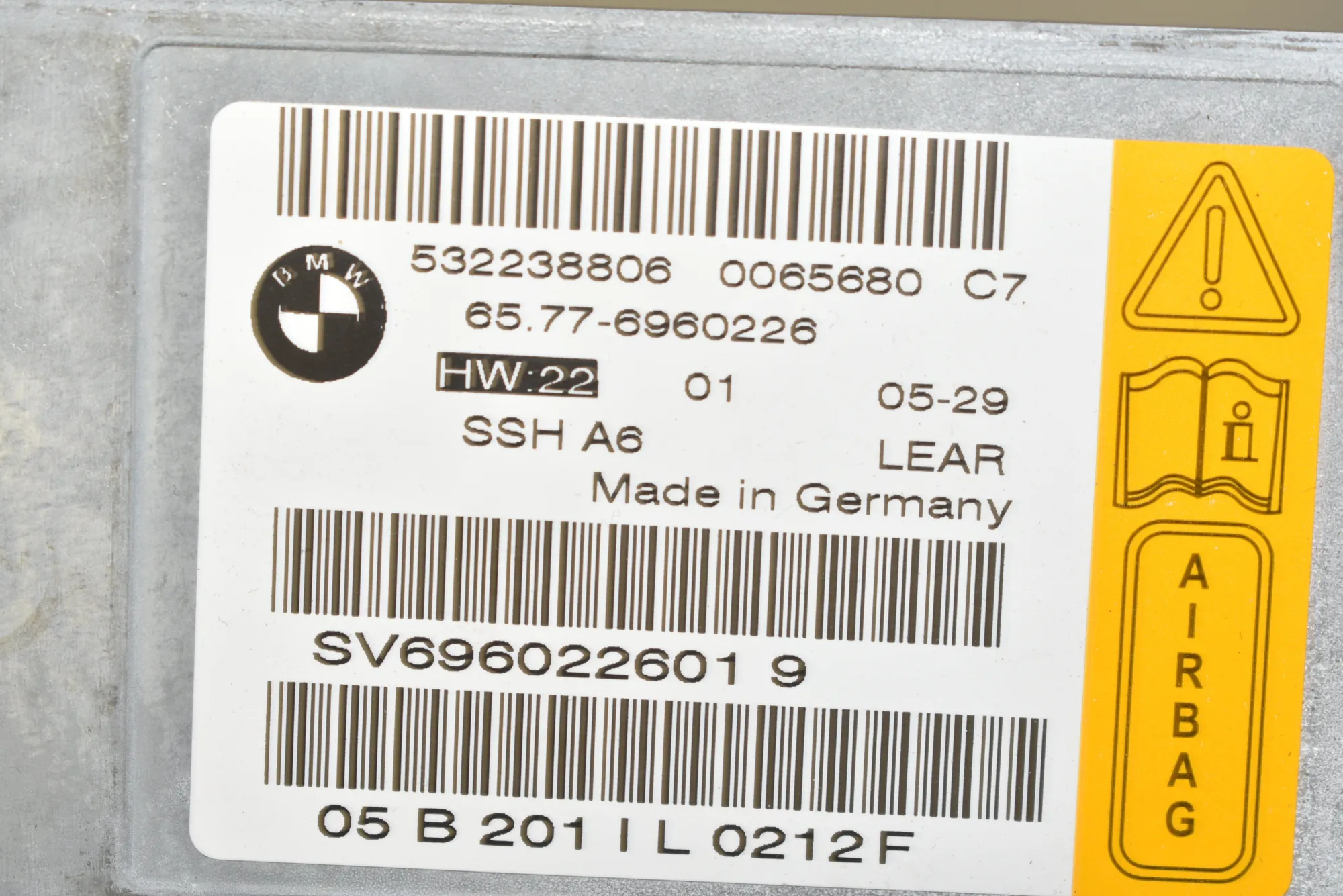 SRS Control Unit – OEM 65776960226 · BMW 7 (E65, E66, E67) 730 Ld 2005 – 4