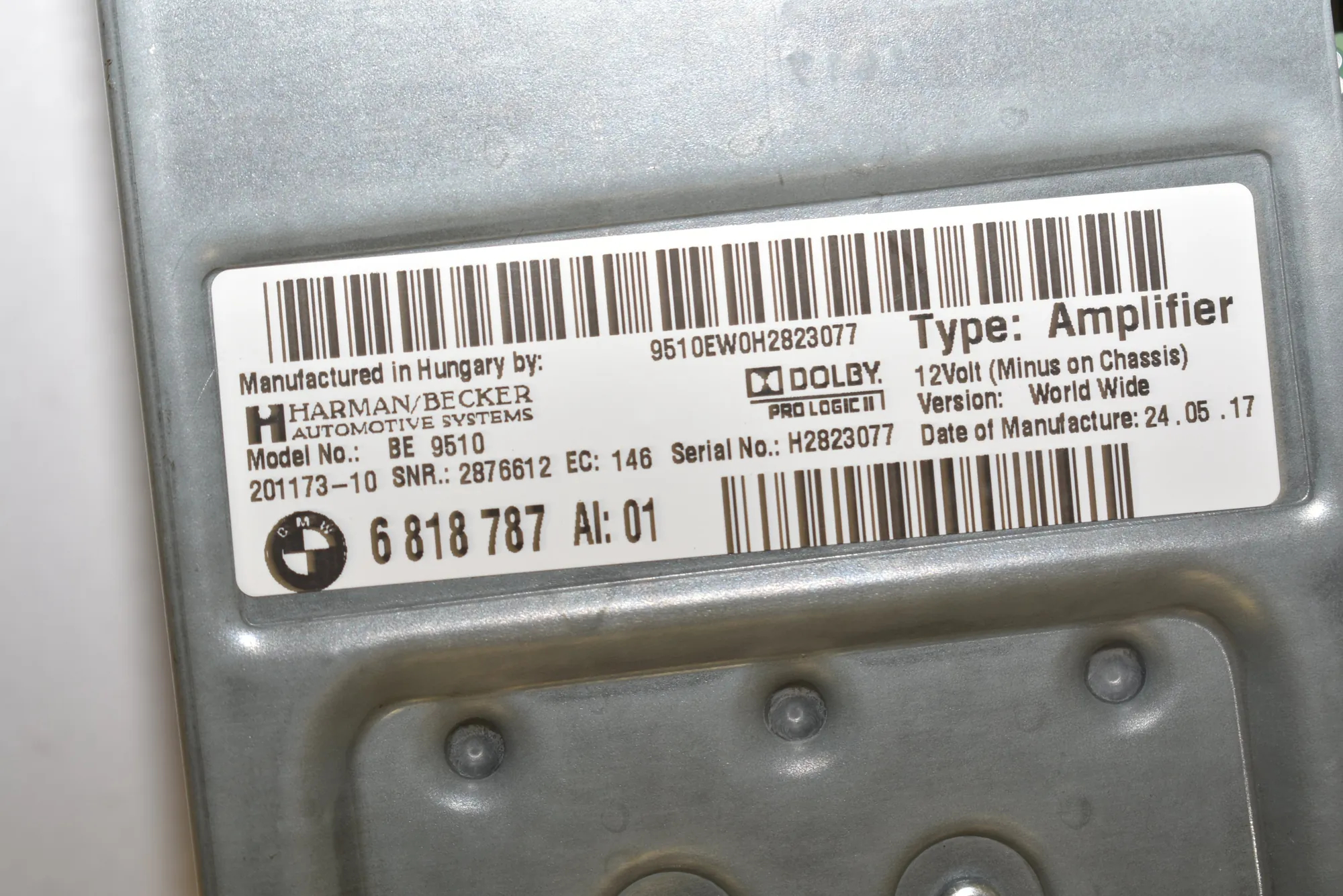Sound Audio System Set – OEM 9169690 · BMW 5 (F10) 525 d 2010 – 13