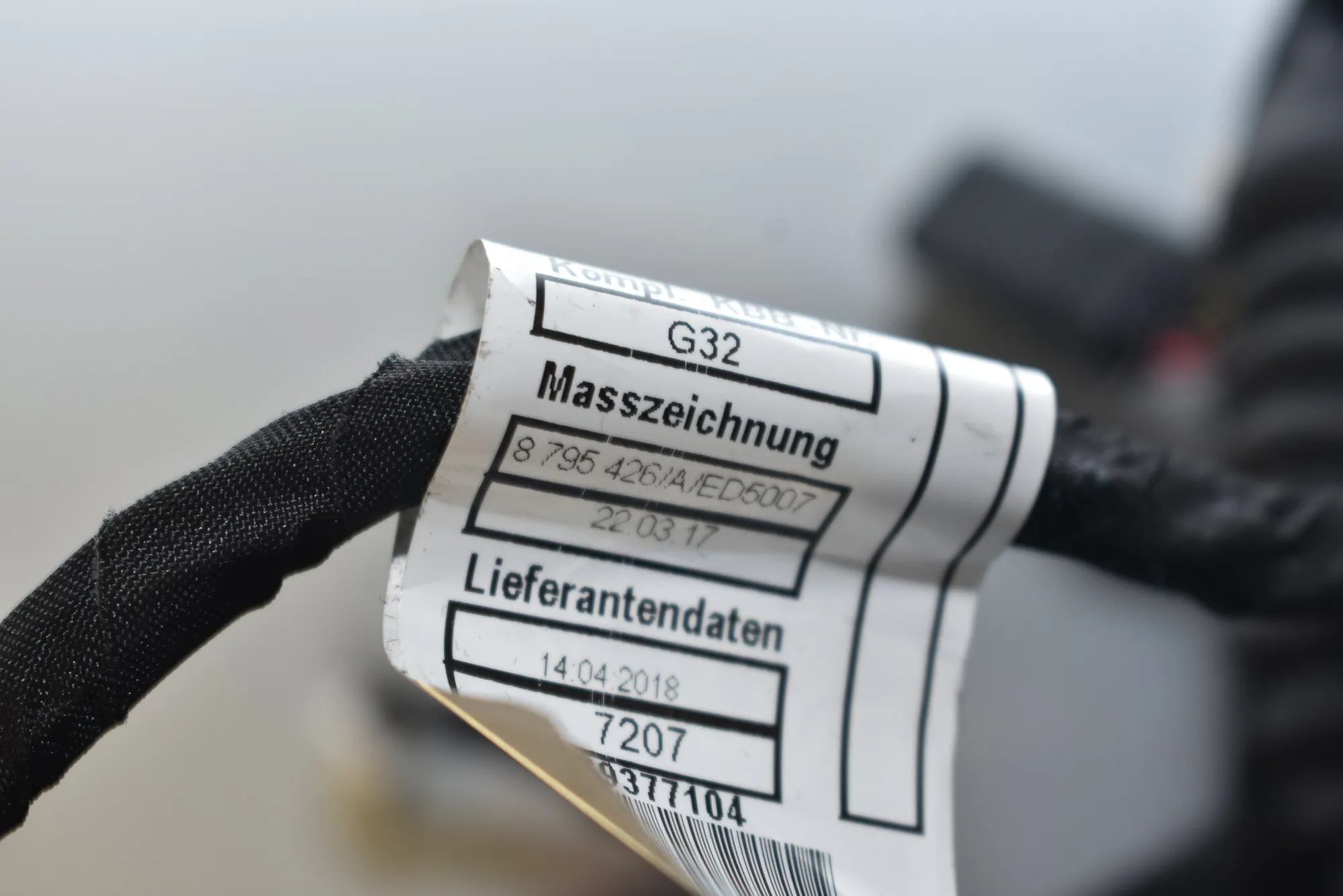 Rear Right Door Wiring – OEM 9366339 · BMW 6 Gran Turismo (G32) (2017 - -) 640 i 2018 – 4