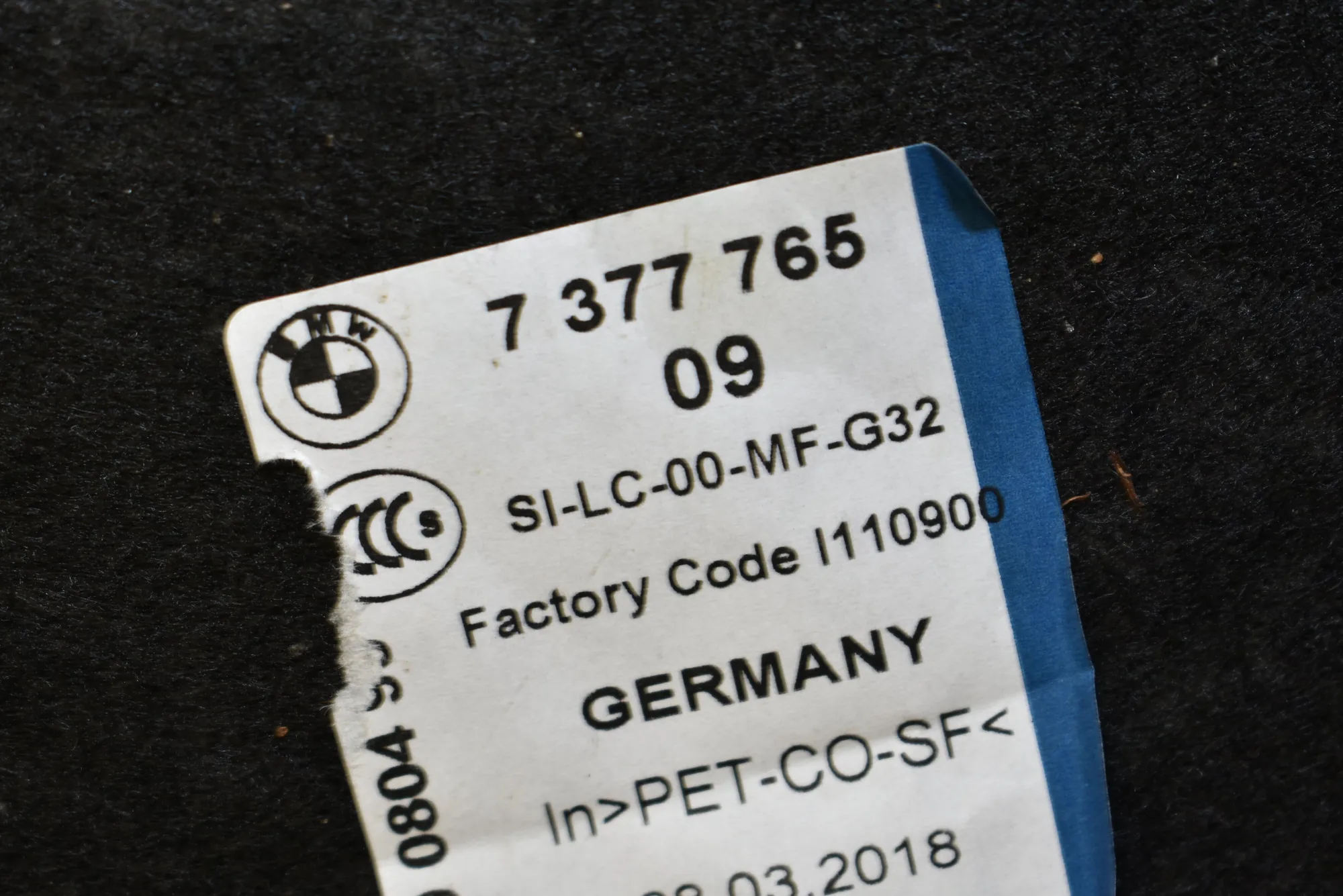Other Body Parts – OEM 7377765 · BMW 6 Gran Turismo (G32) (2017 - -) 640 i 2018 – 4