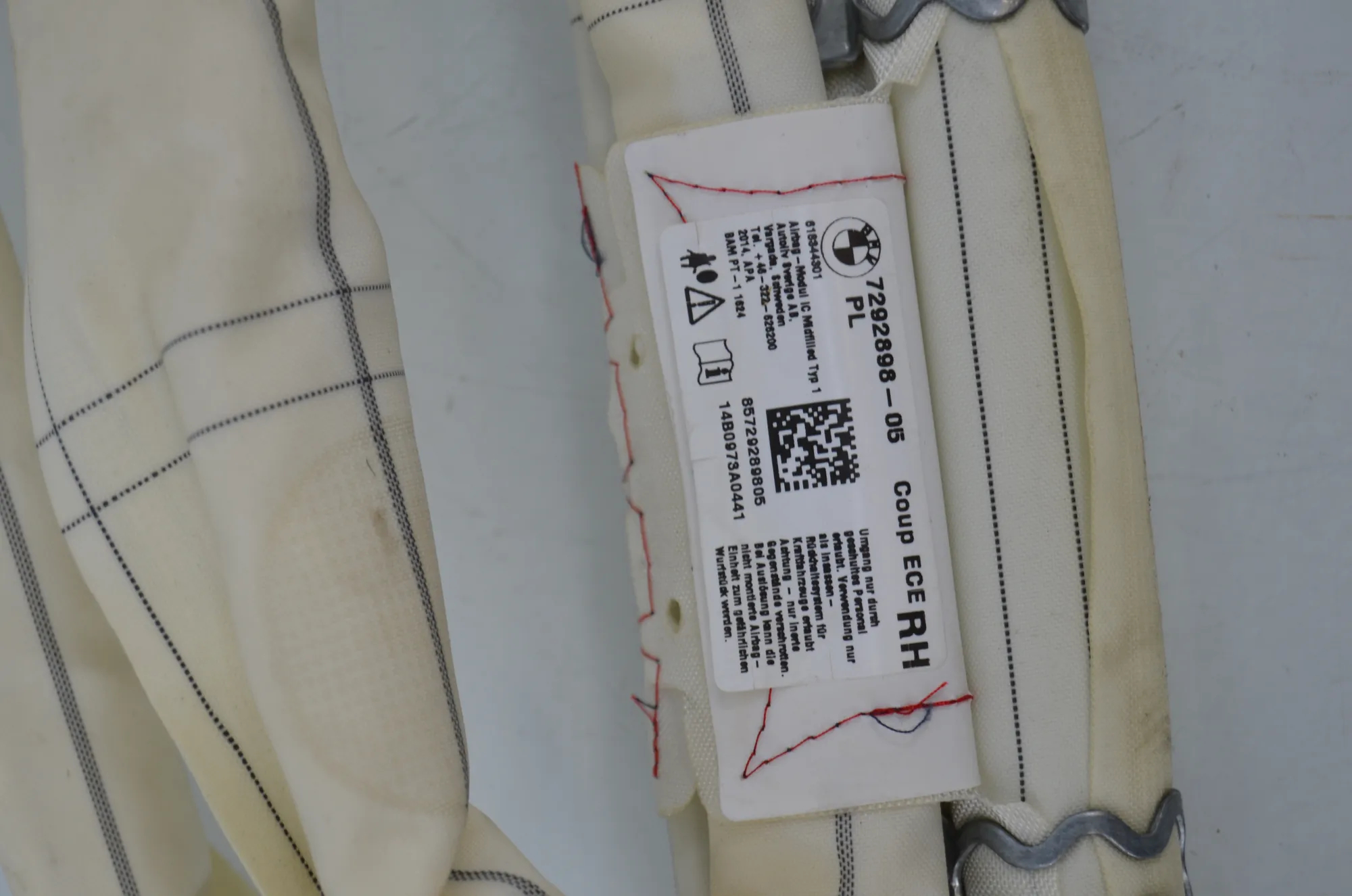 Right Side Roof Safety Curtain SRS – OEM 7292898 · BMW 4 Coupe (F32, F82) 430 d xDrive 2014 – 4