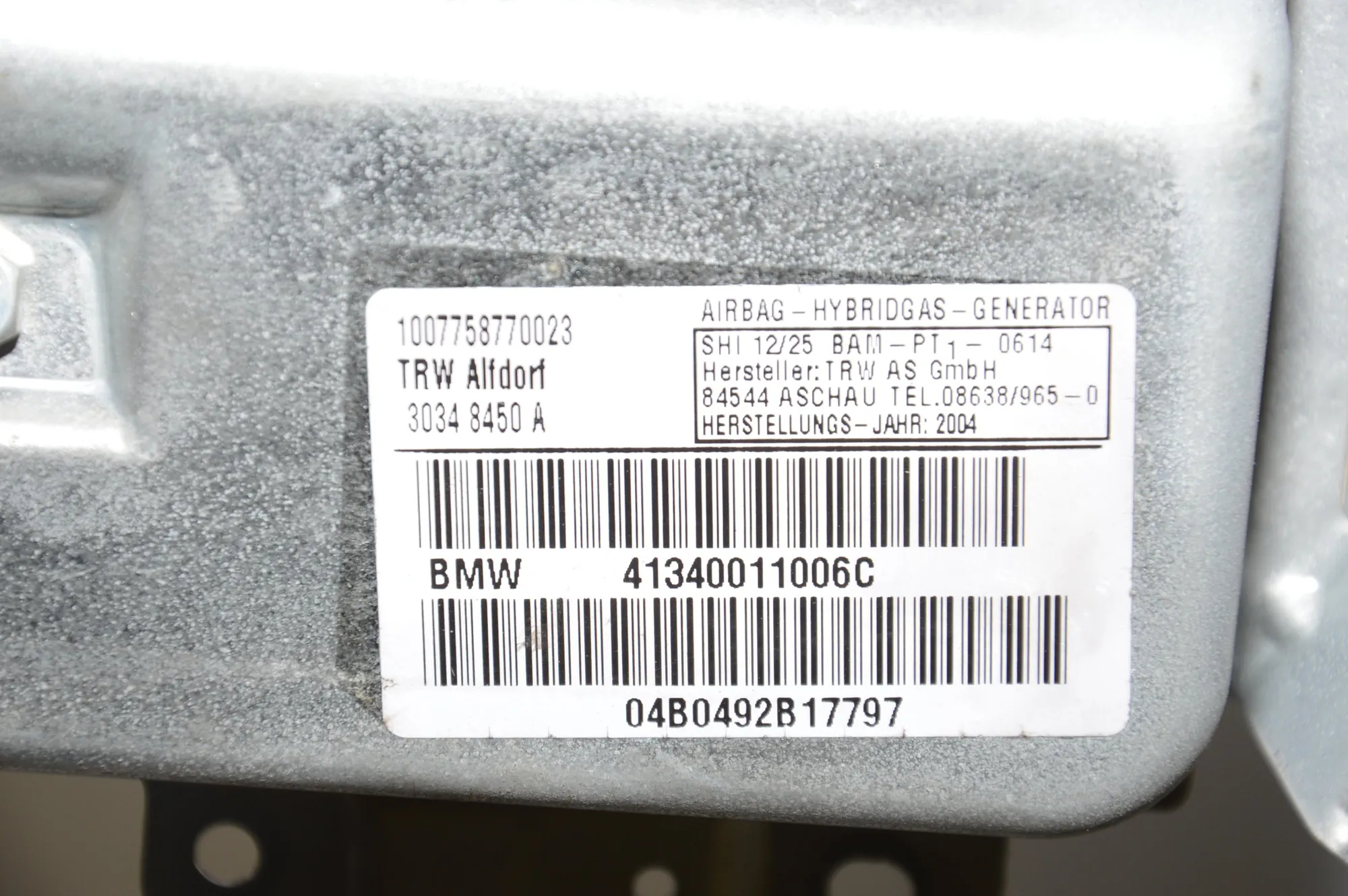 Rear Right Door Safety Bag SRS – OEM 72123400110 · BMW X3 (E83) 3.0 i xDrive 2004 – 5