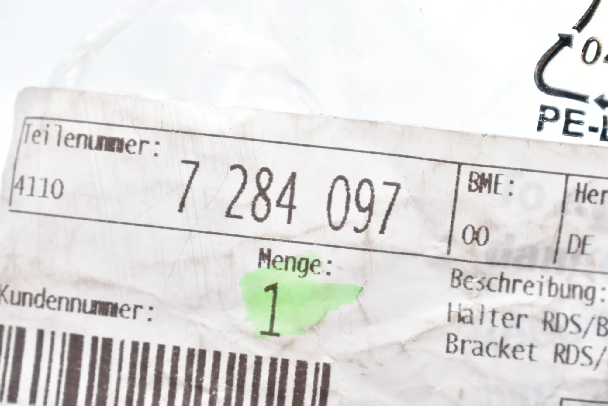 Bracket – OEM 41107284097 · BMW 1 (F20) BMW 1 (F20) 116 d 2016 – 4