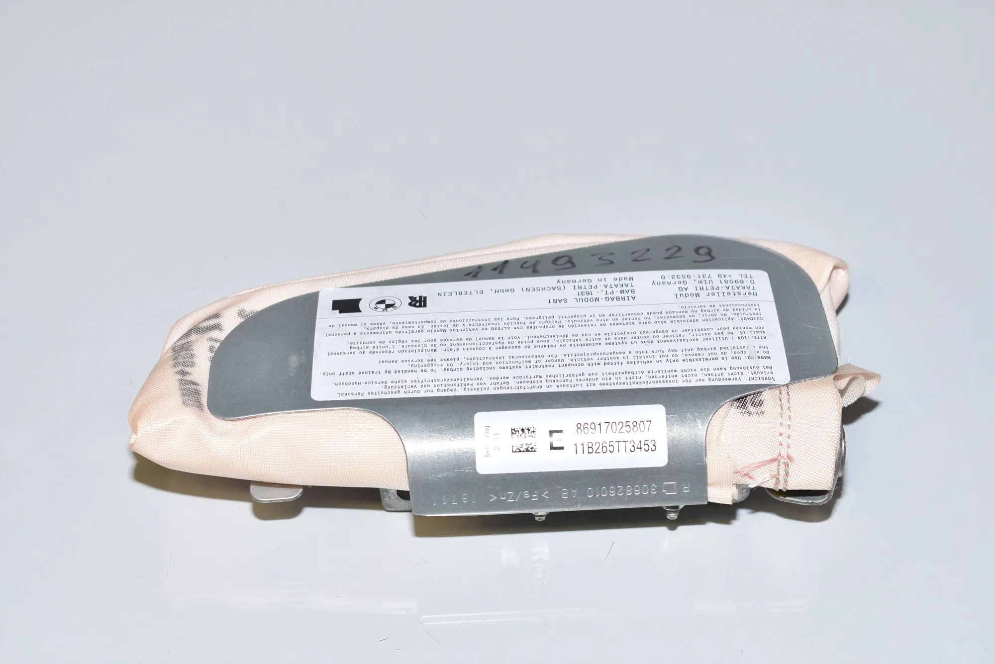Front Right Seat Safety Bag SRS – OEM 9170258 · BMW 5 Touring (F11) 520 d 2011 – 2