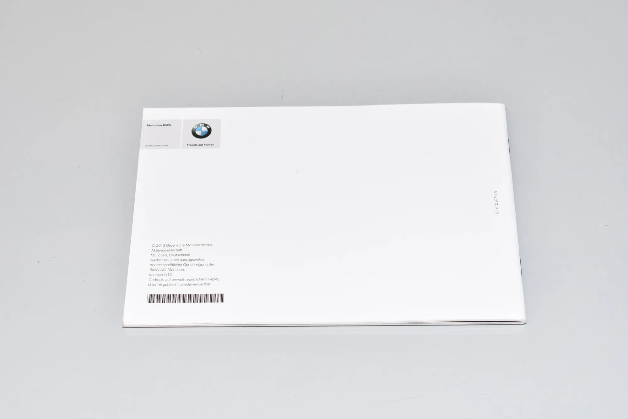 Manual Service Book – OEM 2927409 · BMW 5 Touring (F11) M 550 d xDrive 2013 – 3