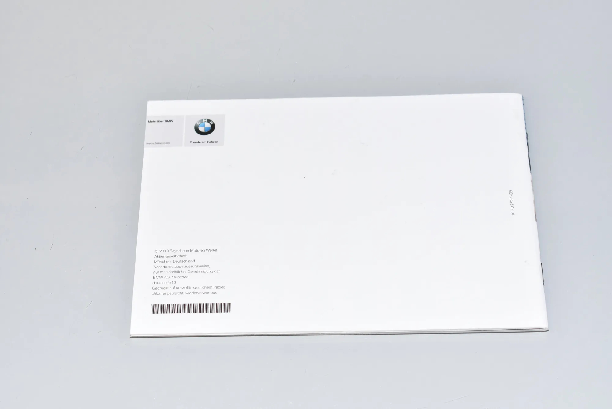 Manual Service Book – OEM 2927409 · BMW 5 Touring (F11) M 550 d xDrive 2013 – 2