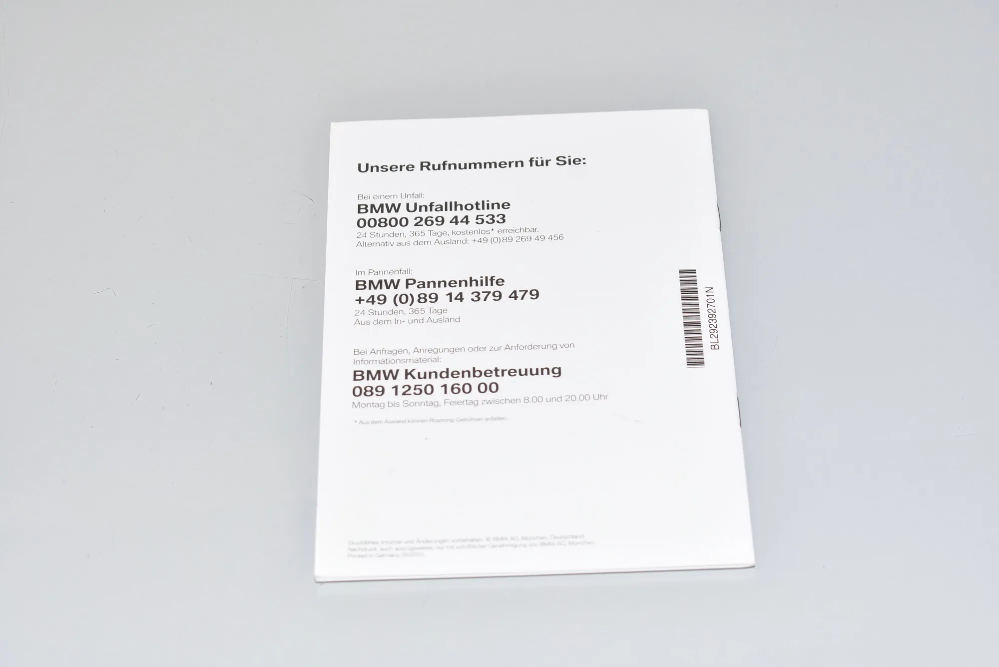 Manual Service Book – OEM 2923927 · BMW 5 Touring (F11) M 550 d xDrive 2013 – 2