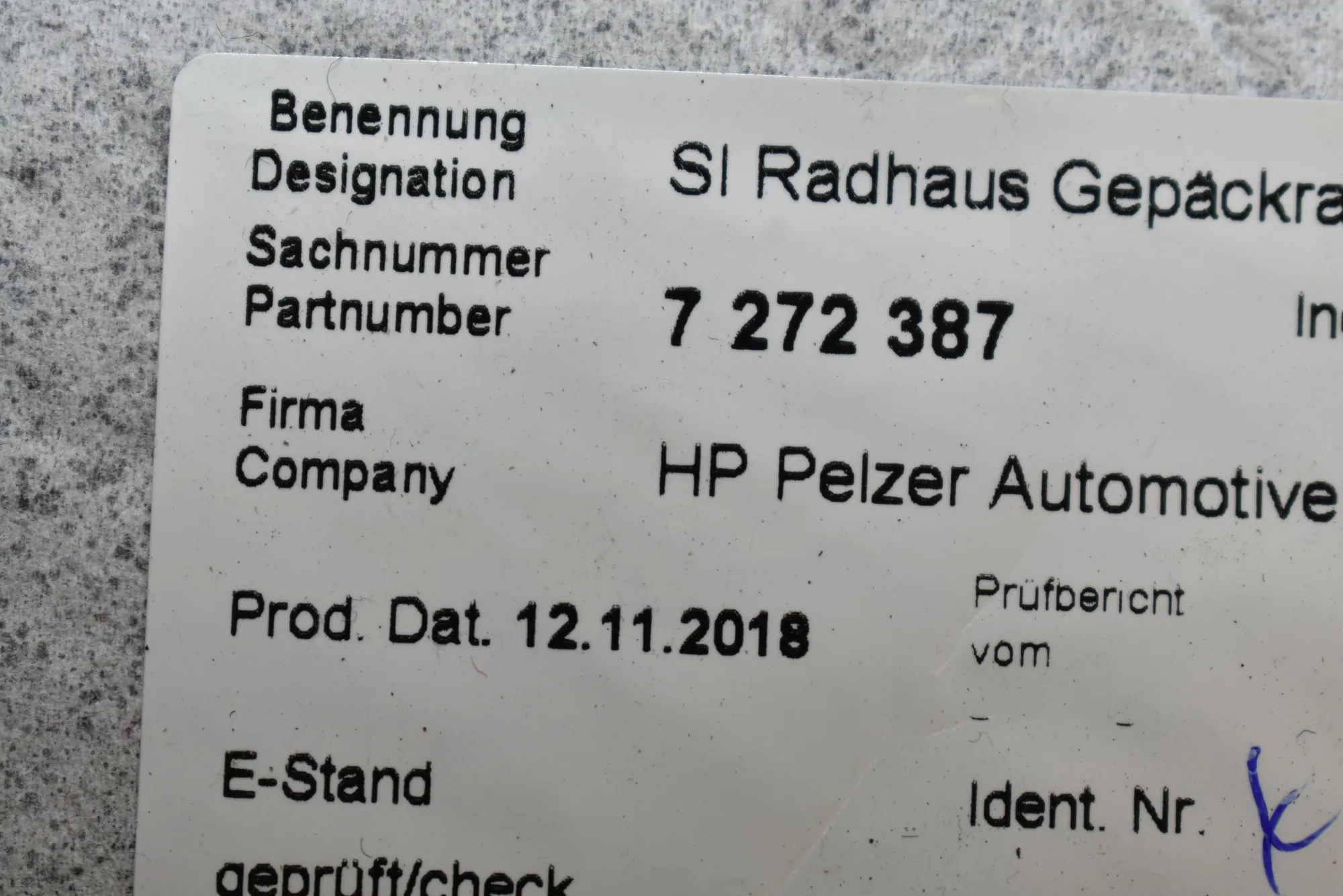 Other Body Parts – OEM 7272387 · BMW i3 (I01) Electric 2018 – 3