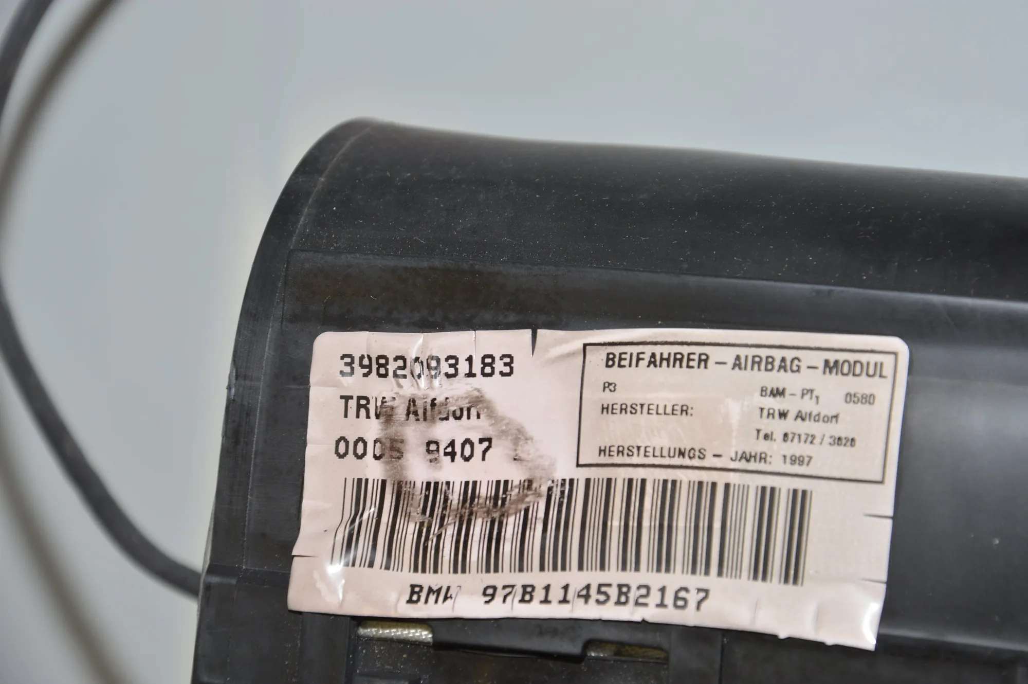 Dashboard Safety Bag SRS – OEM 8209318 · BMW 3 Touring (E36) 1996 – 4
