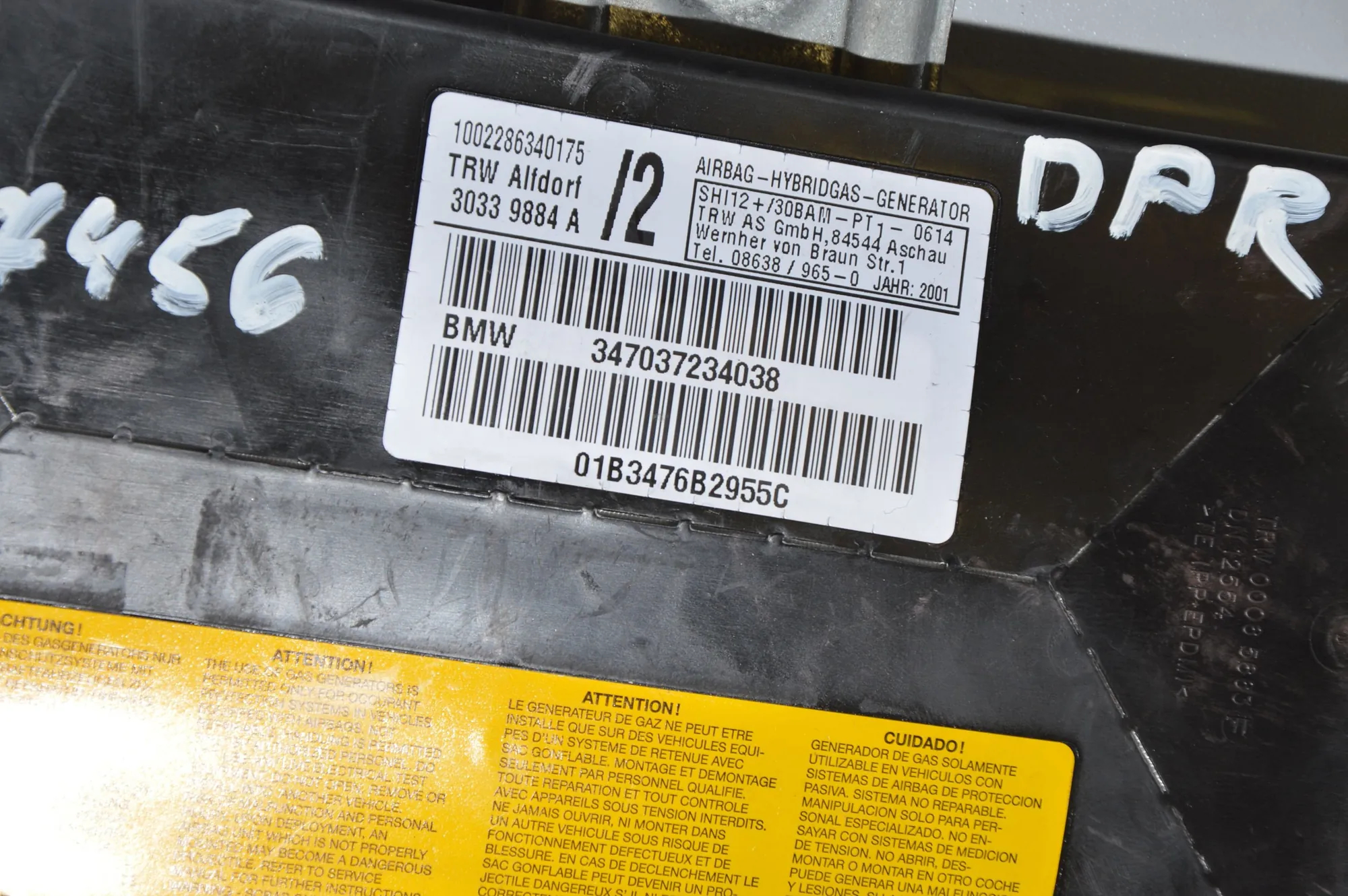Front Right Door Safety Bag SRS – OEM 7037234 · BMW X5 (E53) 4.6 is 2002 – 5