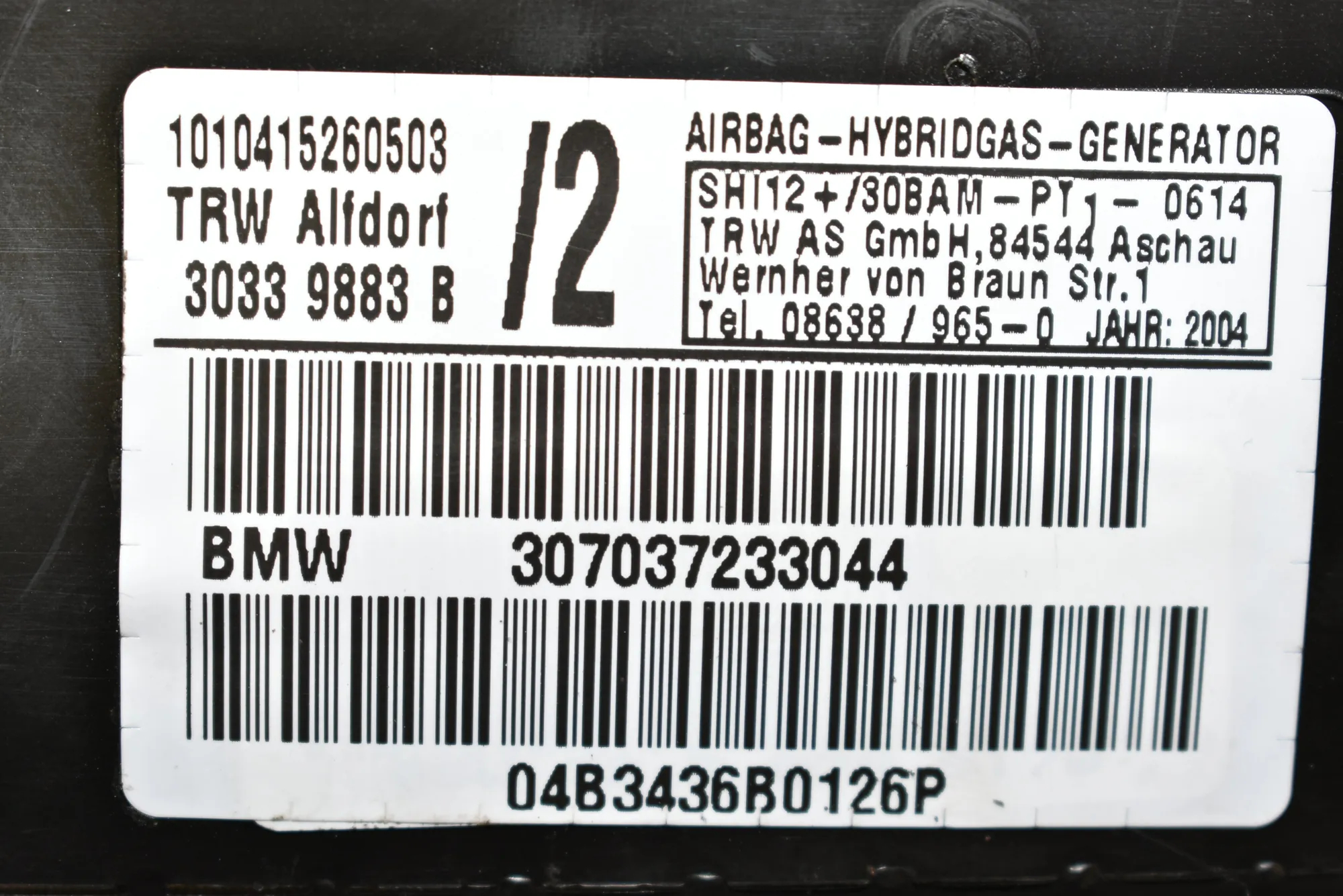 Front Left Door Safety Bag SRS – OEM 7037233 · BMW X5 (E53) 3.0 d 2005 – 4