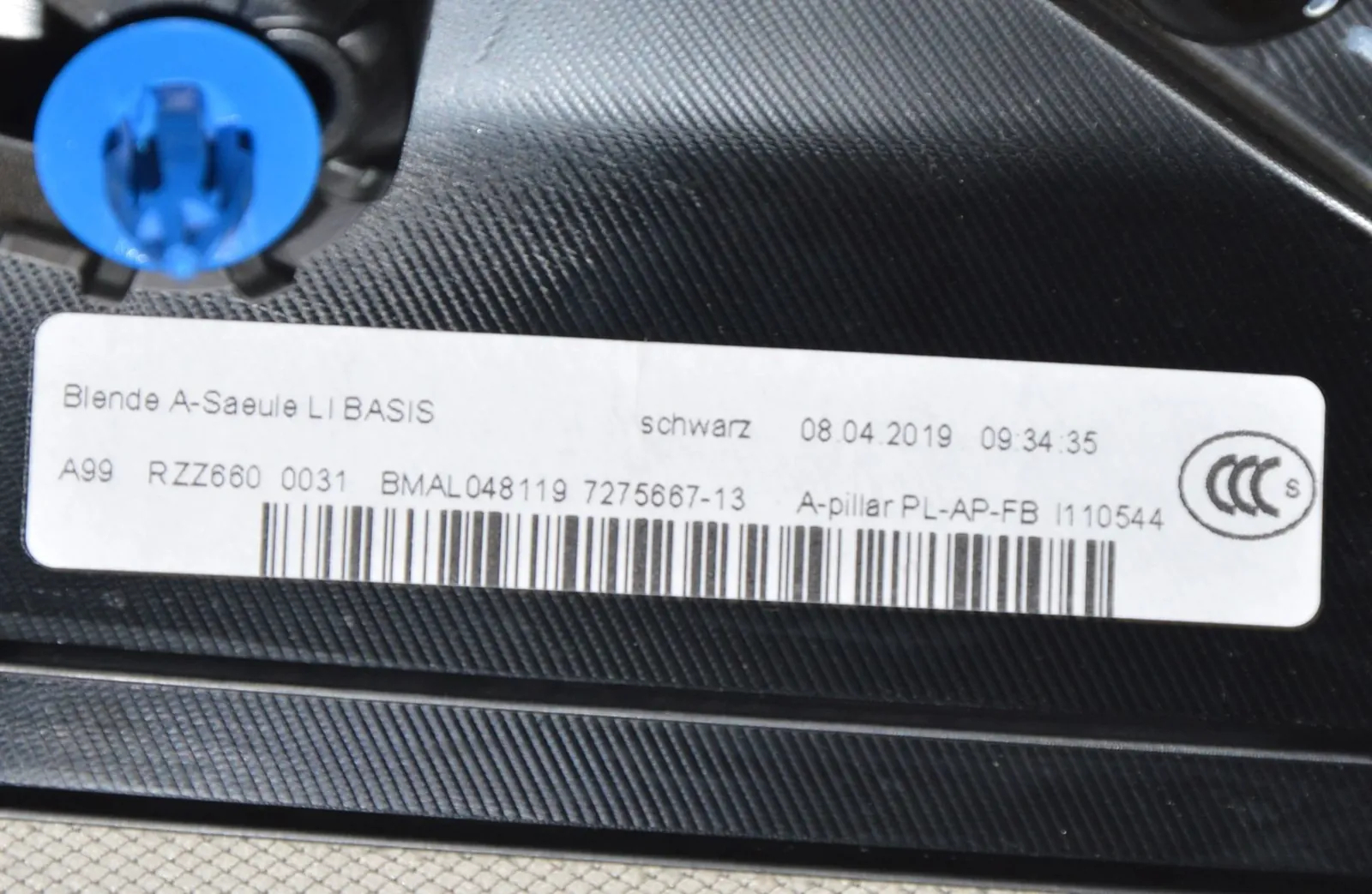 Front Left A Pillar Trim – OEM 7275667 · BMW i3 (I01) Electric 2019 – 5