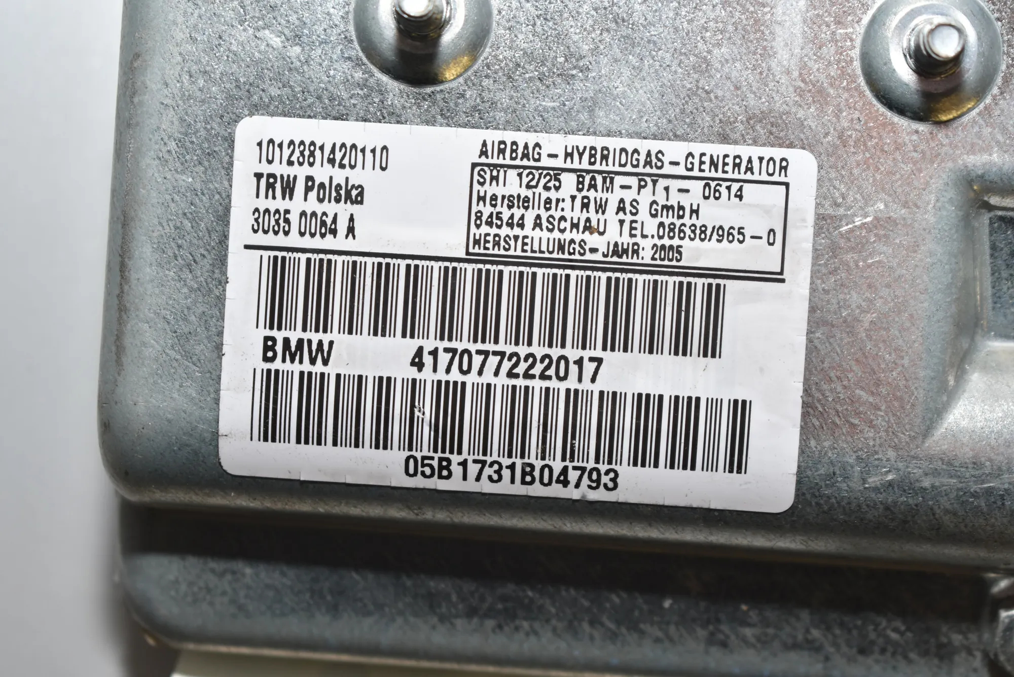 Rear Right Door Safety Bag SRS – OEM 7077222 · BMW 7 (E65, E66, E67) BMW 7 (E65, E66, E67) 740 d 2005 – 4