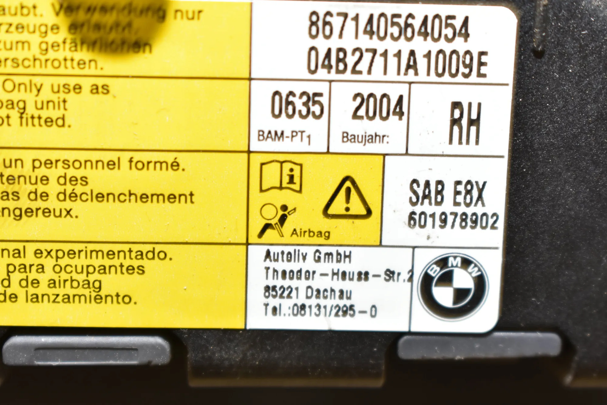 Seat Safety Bag SRS – OEM 7140564 · BMW 1 (E87) BMW 1 (E87) 120 d 2008 – 4