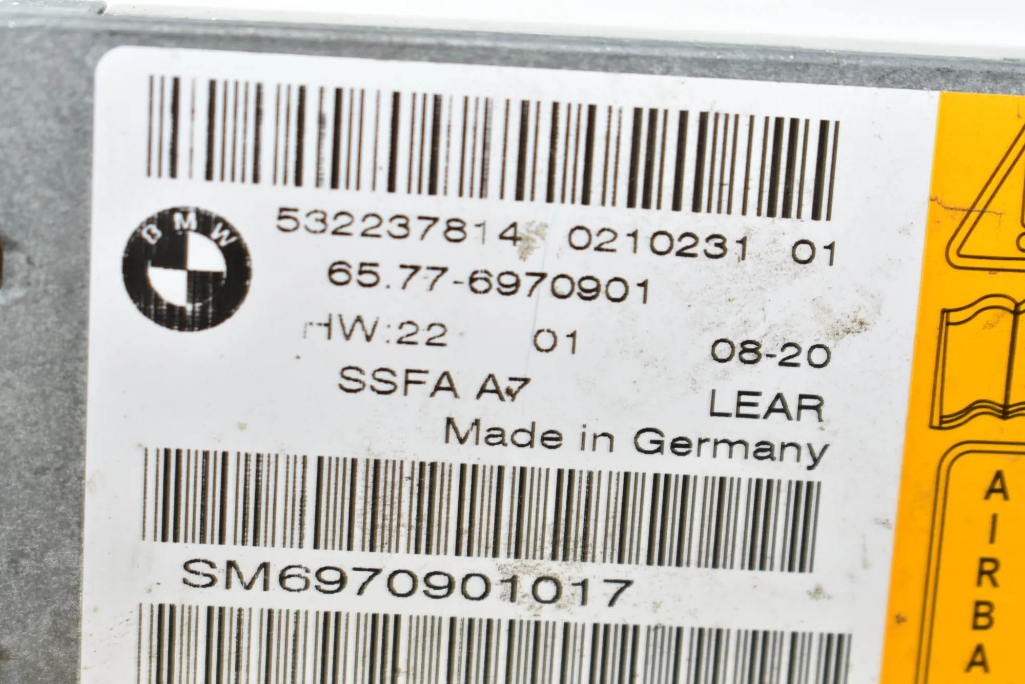 SRS Control Unit – OEM 6970901 · BMW 7 (E65, E66, E67) BMW 7 (E65, E66, E67) 730 d 2004 – 4