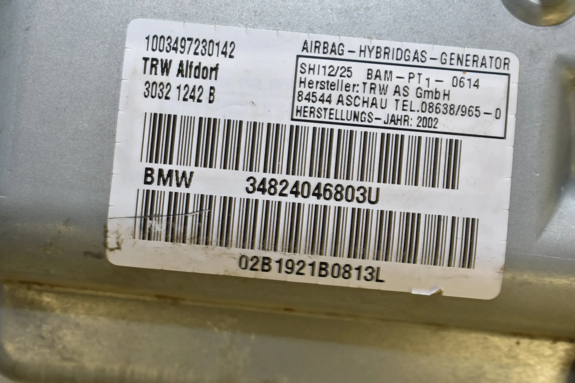 Front Right Door Safety Bag SRS – OEM 8240468 · BMW 7 (E65, E66, E67) BMW 7 (E65, E66, E67) 730 i, Li 2004 – 4