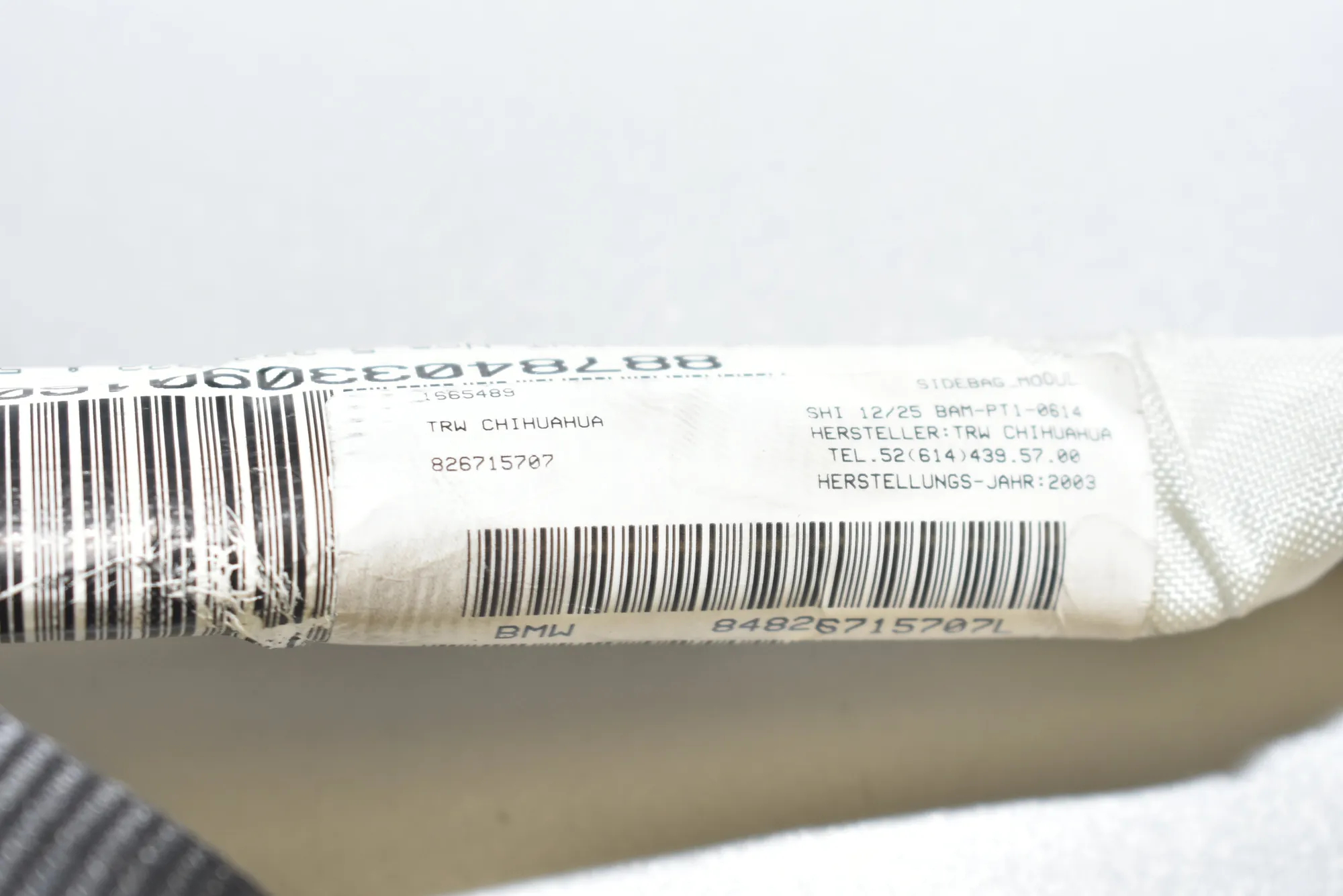 Left Side Roof Safety Curtain SRS – OEM 8267157 · BMW X5 (E53) 3.0 d 2004 – 4