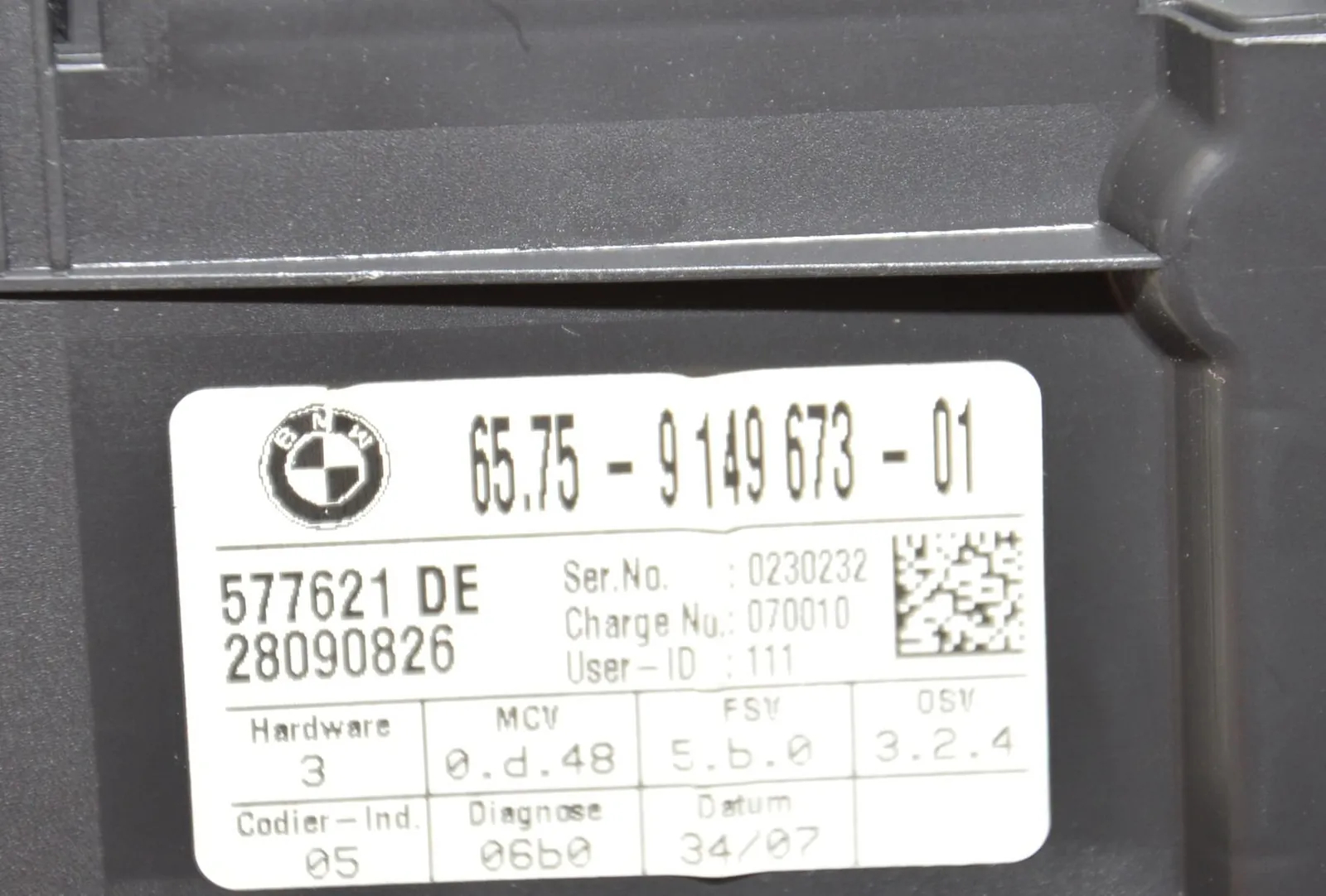 Other Control Units – OEM 9149673 · BMW 5 (E60) 520 d 2007 – 5
