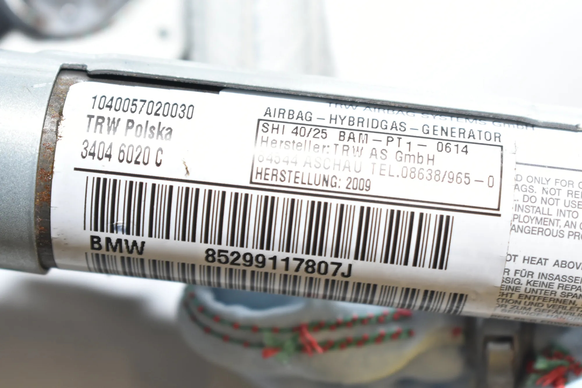 Right Side Roof Safety Curtain SRS – OEM 2991178 · BMW X1 (E84) sDrive 20 d 2009 – 3
