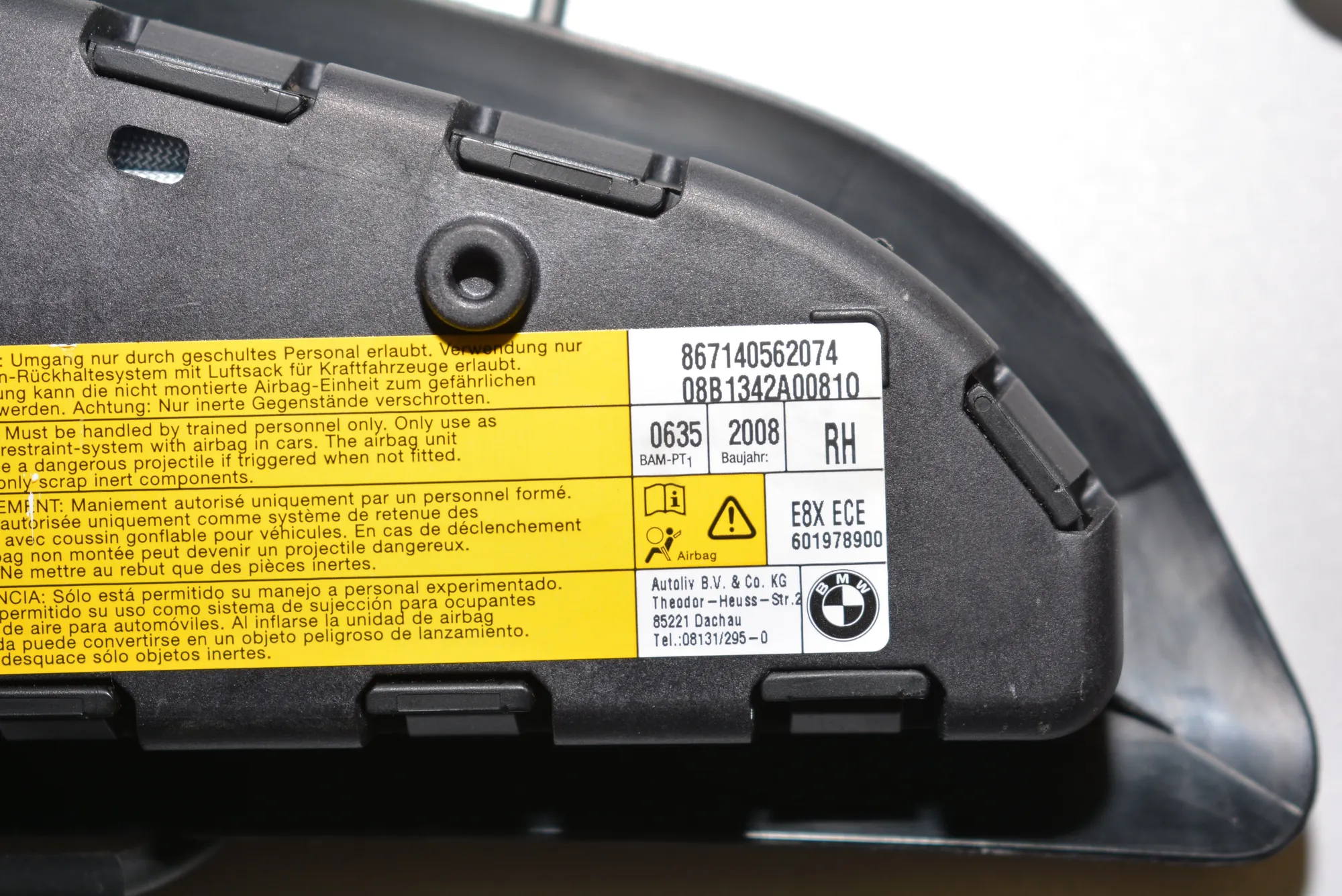 Seat Safety Bag SRS – OEM 7140562 · BMW 1 (E81) BMW 1 (E81) 116 d 2008 – 5