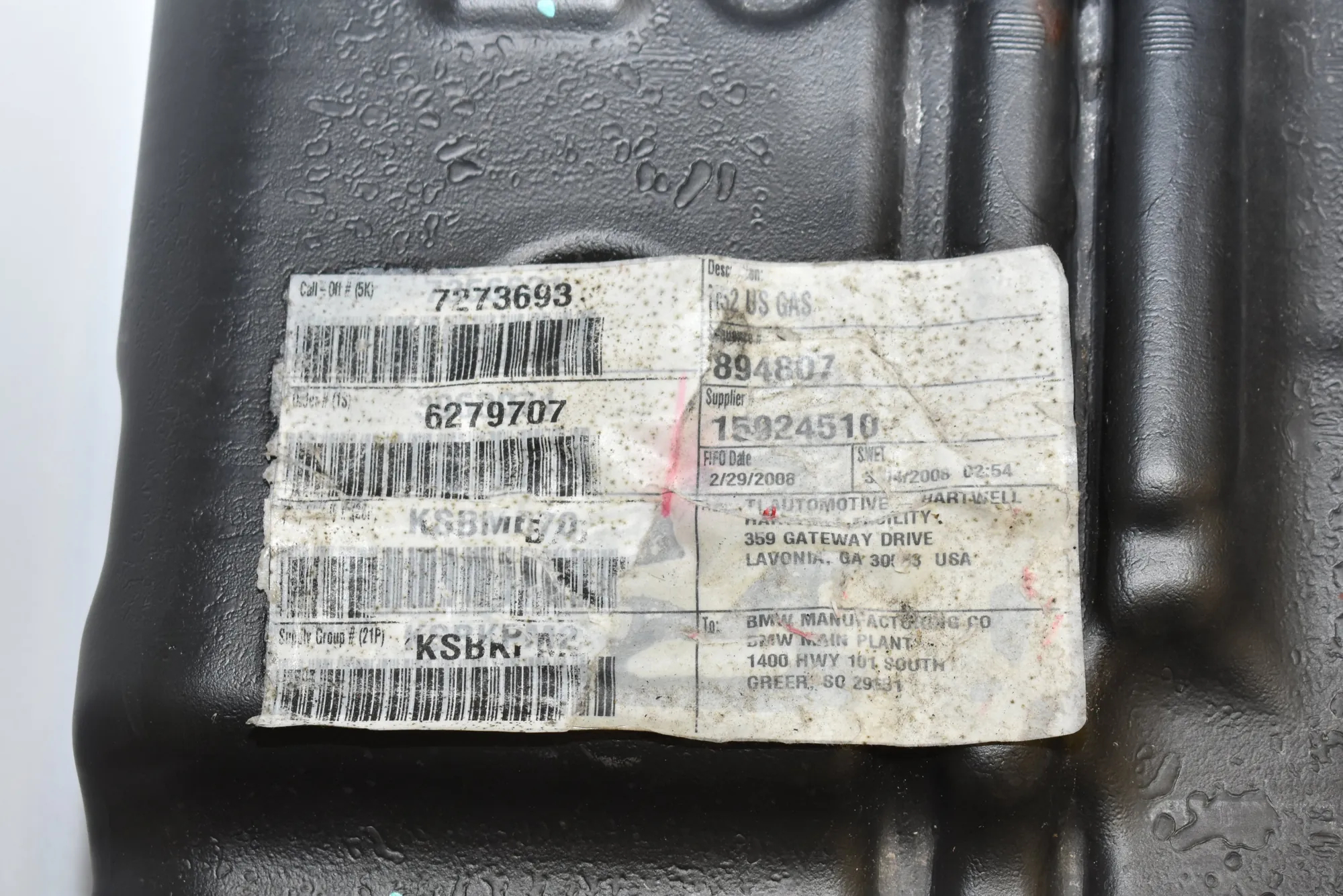 Fuel Tank – OEM 7273693 · BMW X6 (E71, E72) xDrive 35 d 2008 – 4