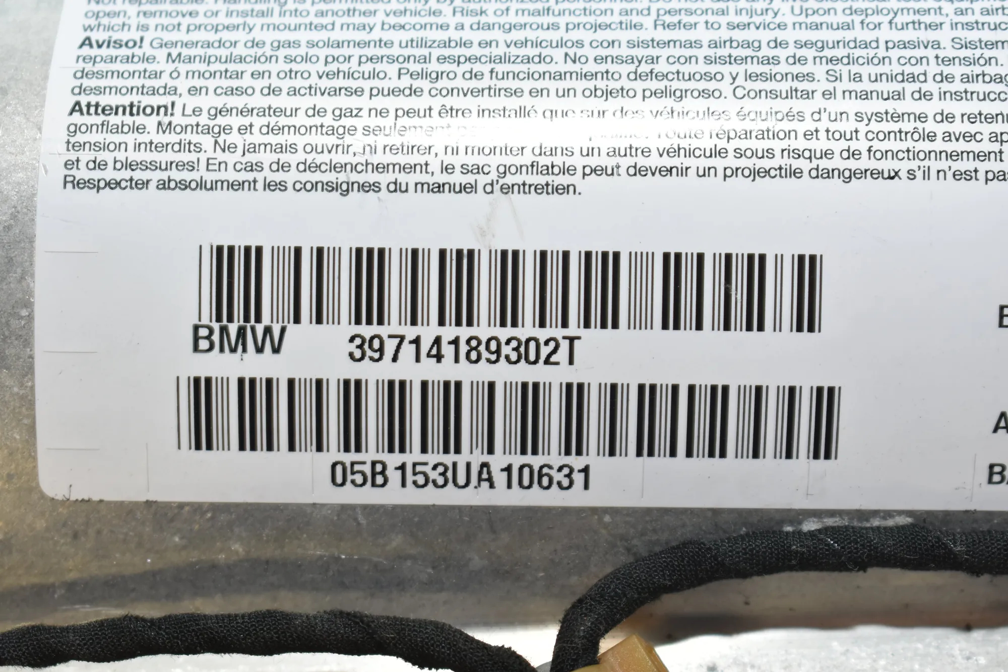 Dashboard Safety Bag SRS – OEM 7141893 · BMW 7 (E65, E66, E67) 745 d 2005 – 4