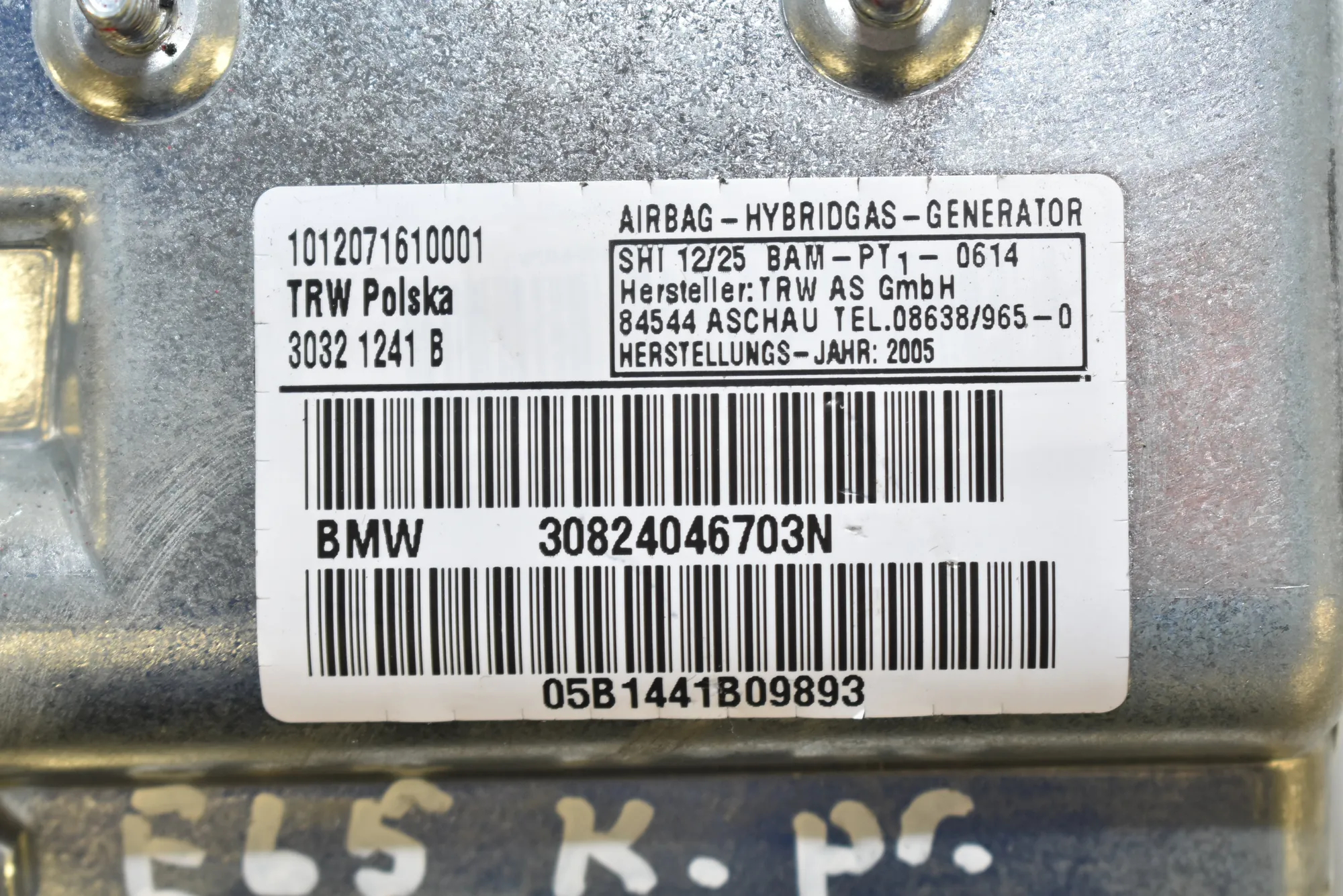 Front Left Door Safety Bag SRS – OEM 8240467 · BMW 7 (E65, E66, E67) 745 d 2005 – 4