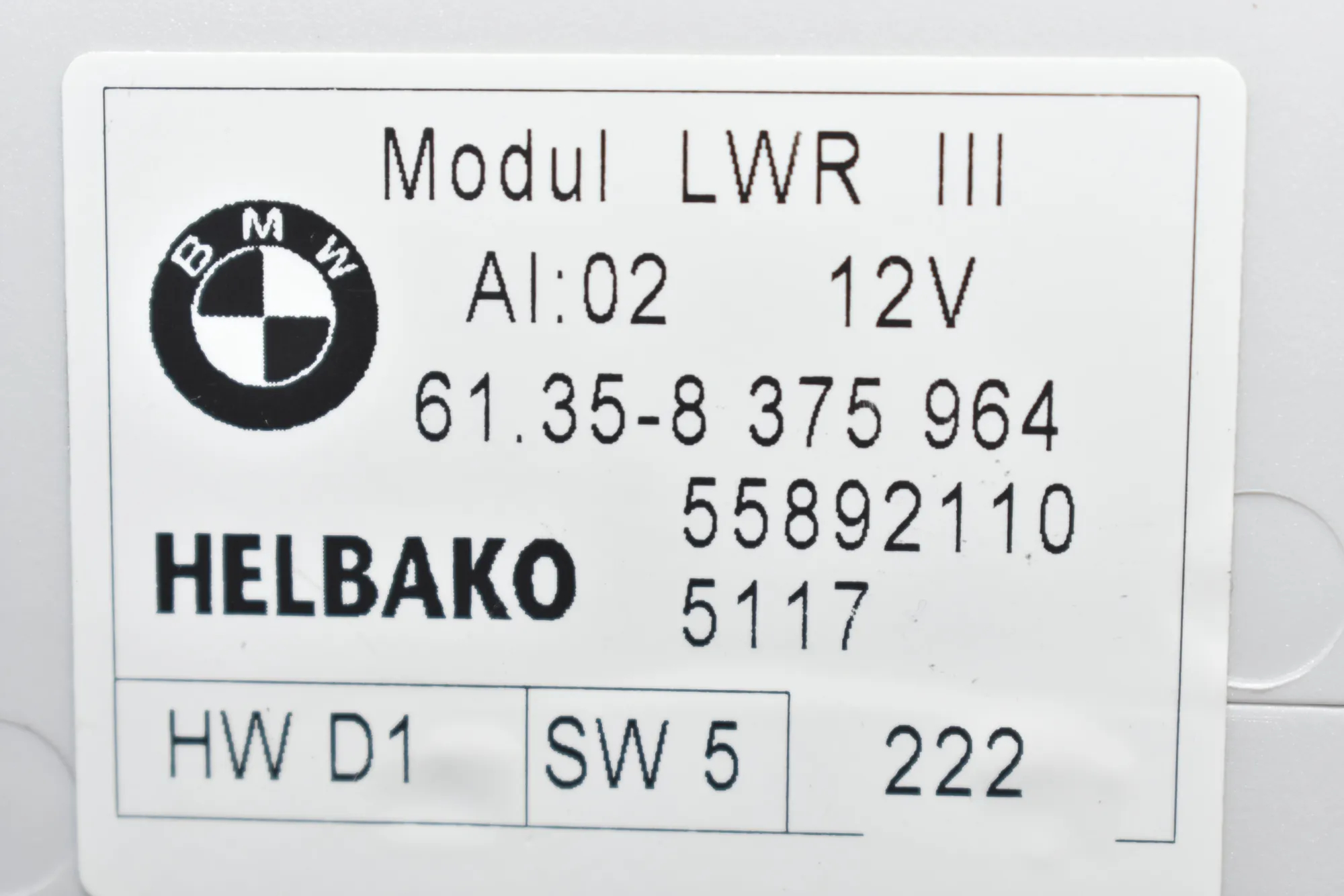 Headlight Control Unit – OEM 8375964 · BMW X5 (E53) 4.6 is 2002 – 4