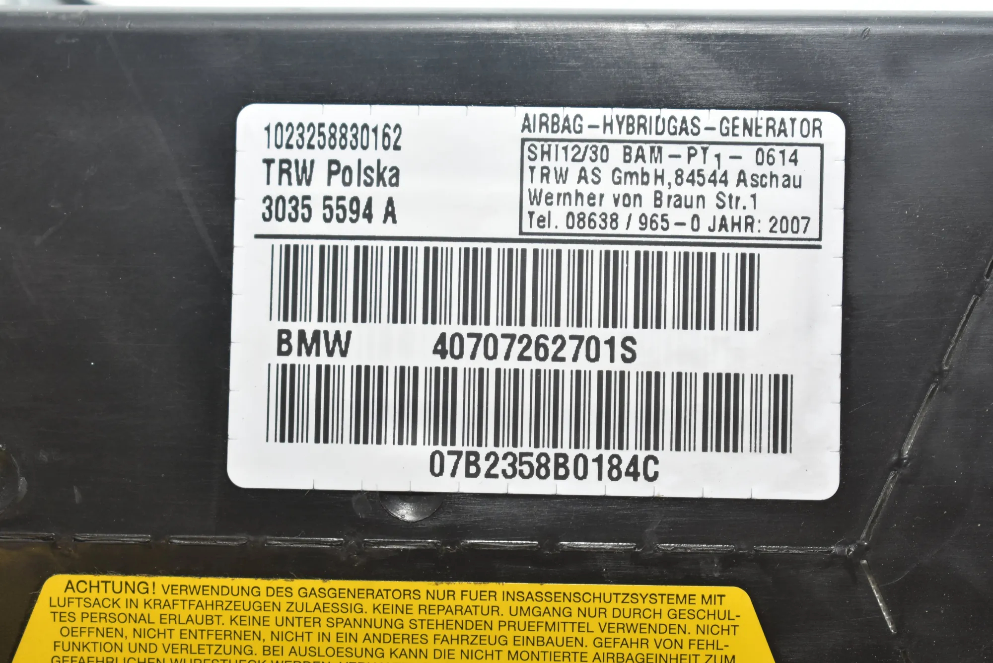 Rear Left Door Safety Bag SRS – OEM 7072627 · BMW X5 (E53) 4.6 is 2002 – 4