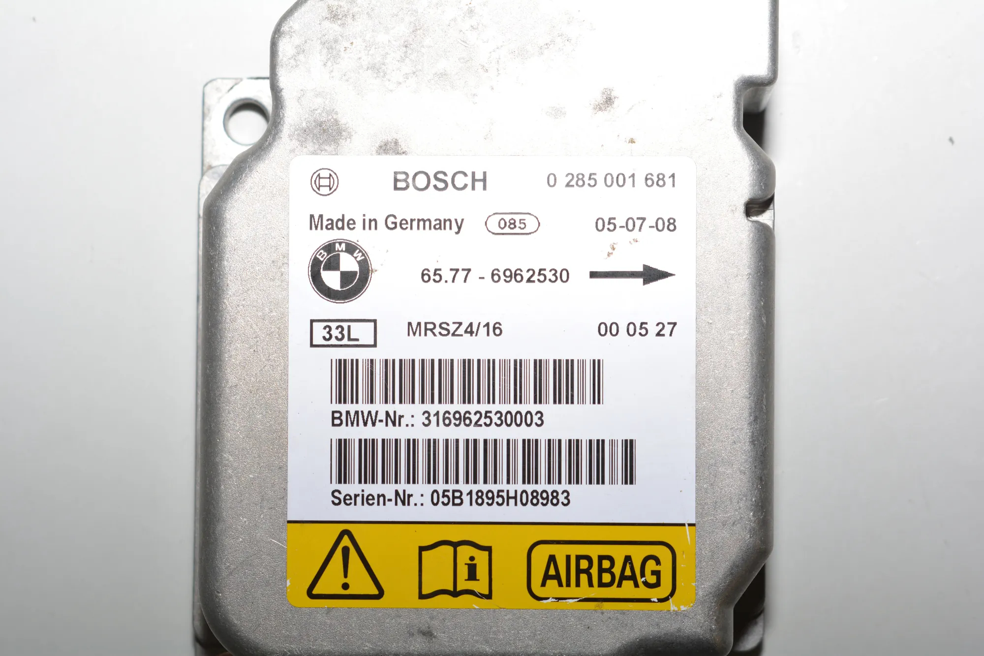 SRS Control Unit – OEM 0285001681 · BMW X5 (E53) 3.0 d 2005 – 4