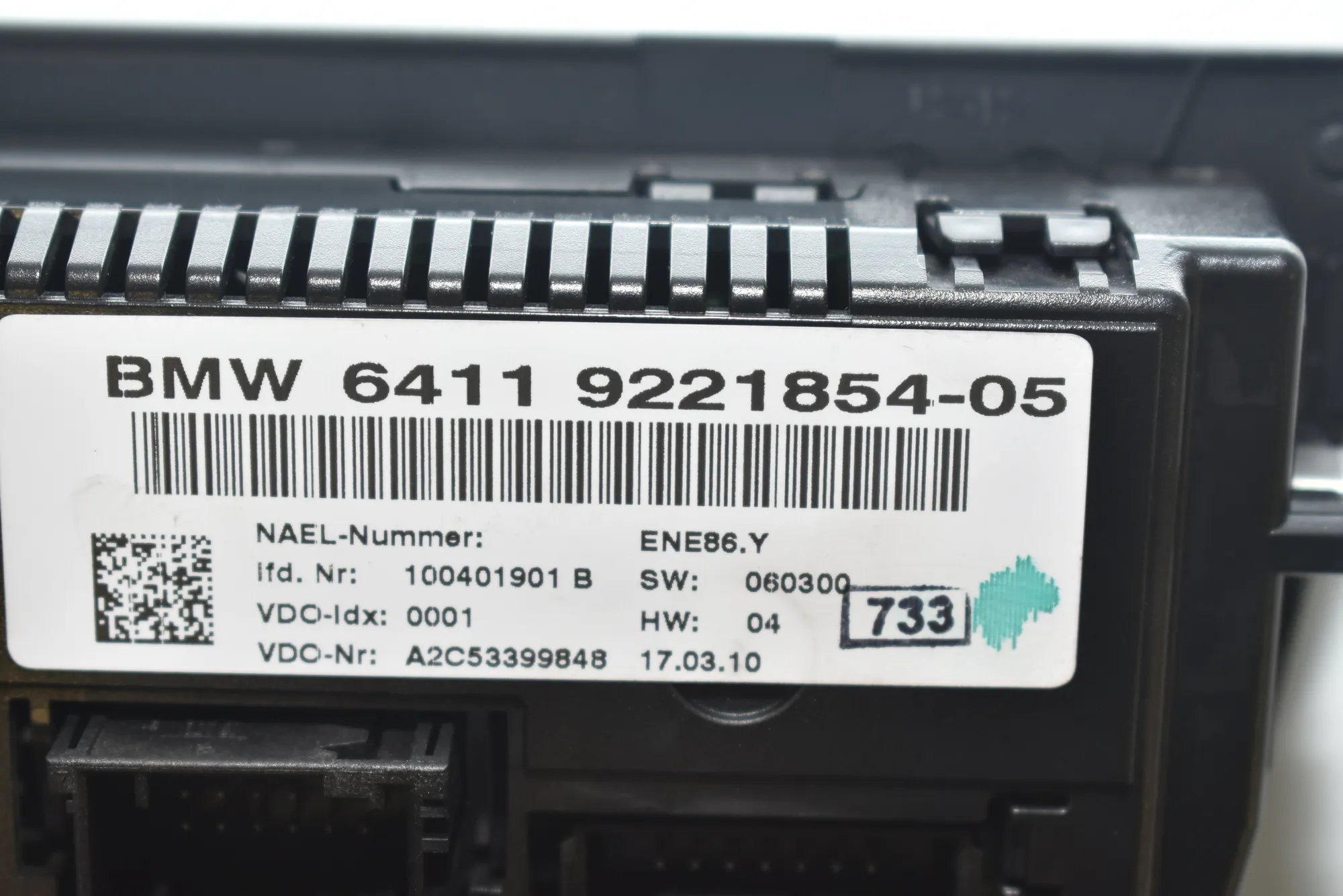 Climate Control Unit – OEM 9221854 · BMW 3 Coupe (E92) 330 d 2010 – 7