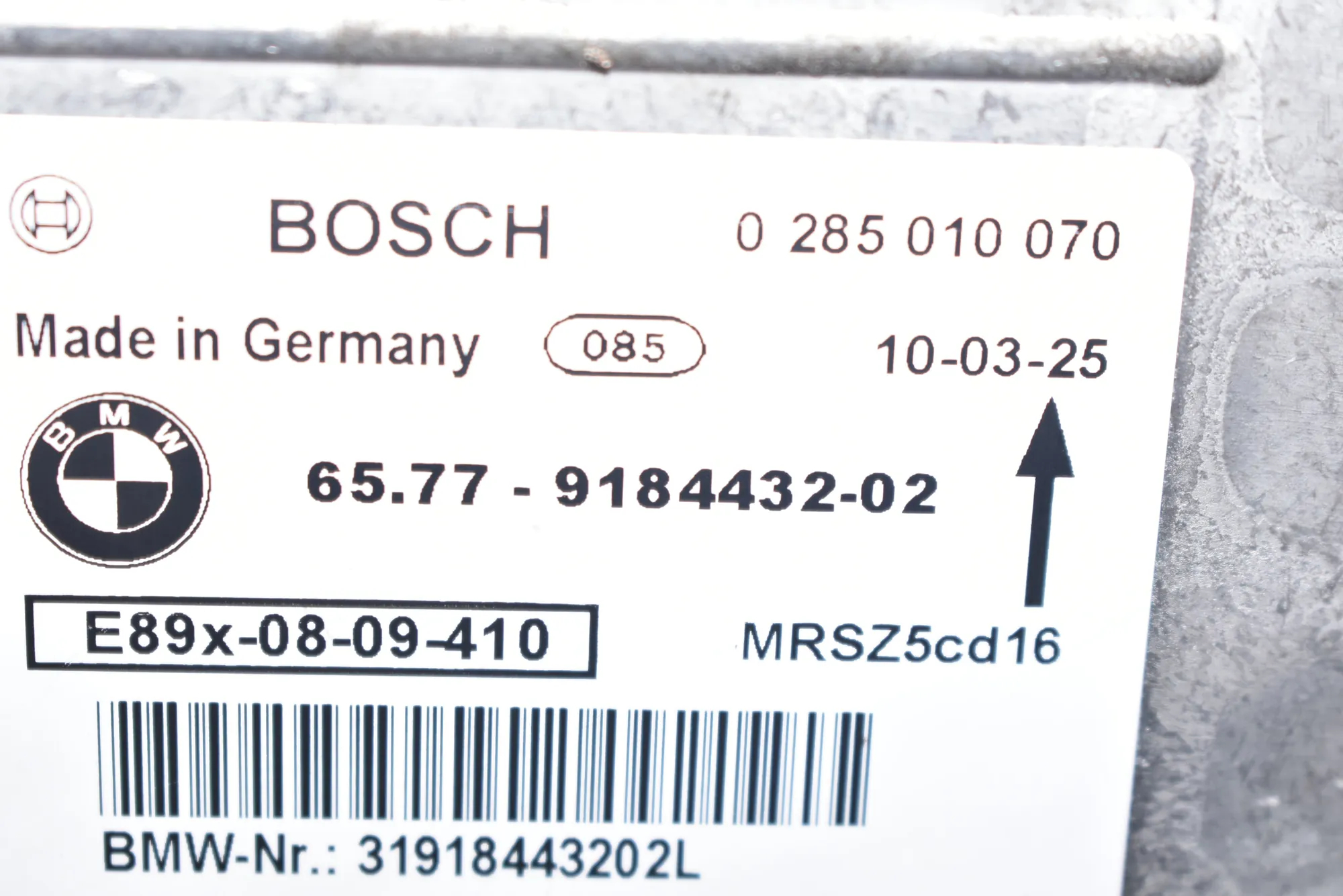 SRS Control Unit – OEM 9184432 · BMW 3 Coupe (E92) 330 d 2010 – 5