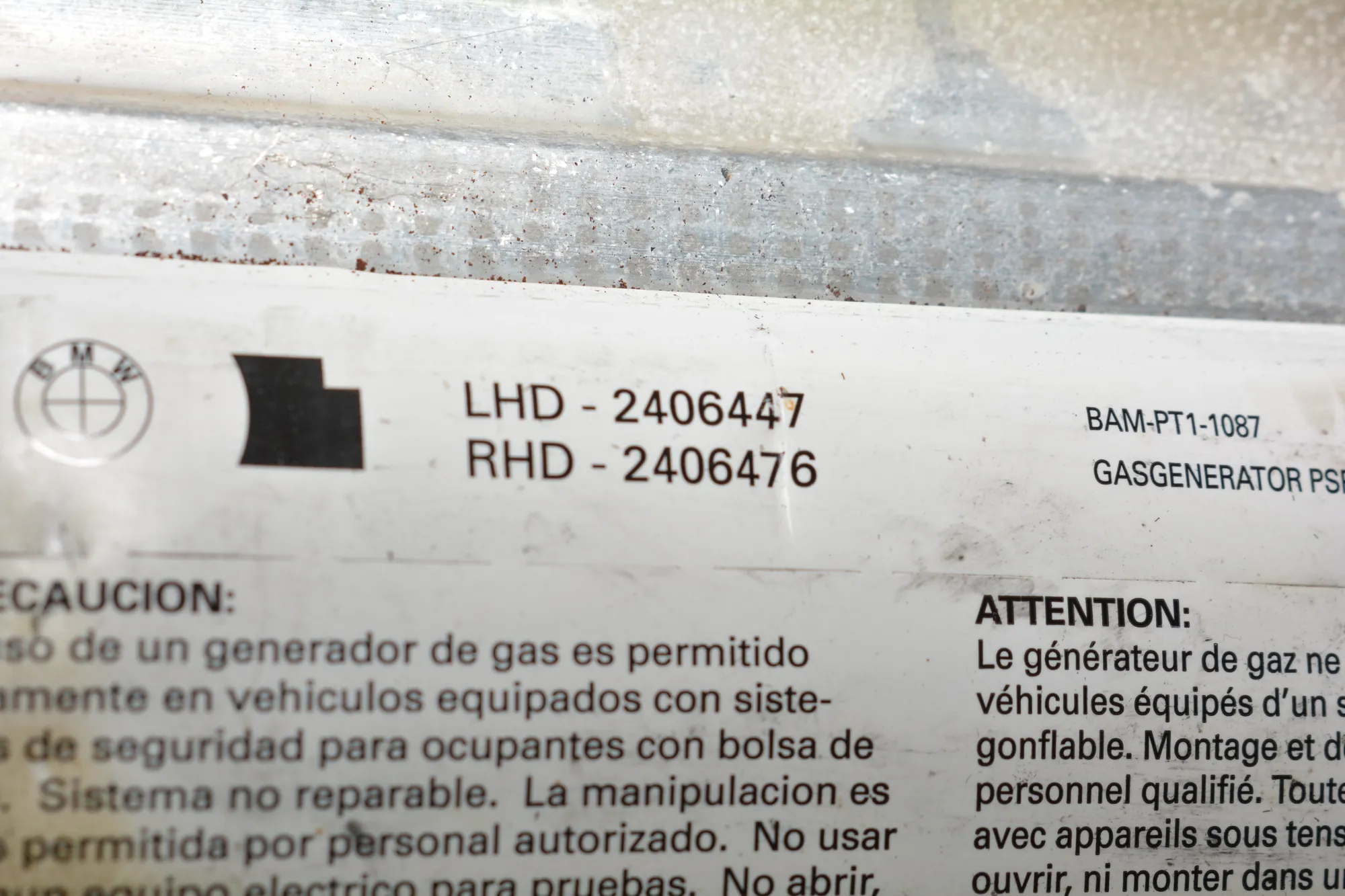 Dashboard Safety Bag SRS – OEM 2406476 · BMW X6 (E71, E72) xDrive 35 d 2008 – 7