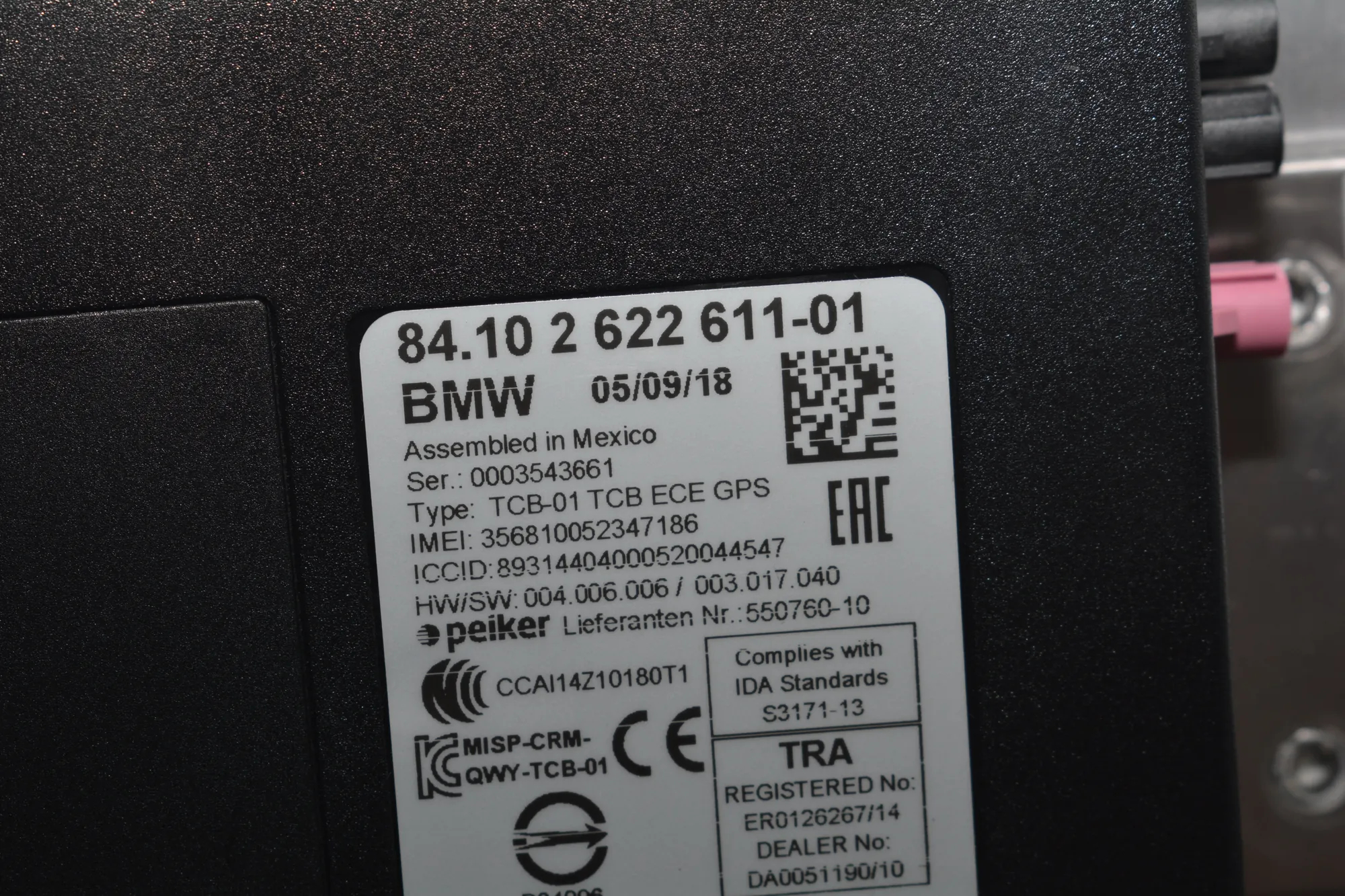 Bluetooth Control Unit – OEM 2622611 · BMW i3 (I01) Hybrid 2018 – 5
