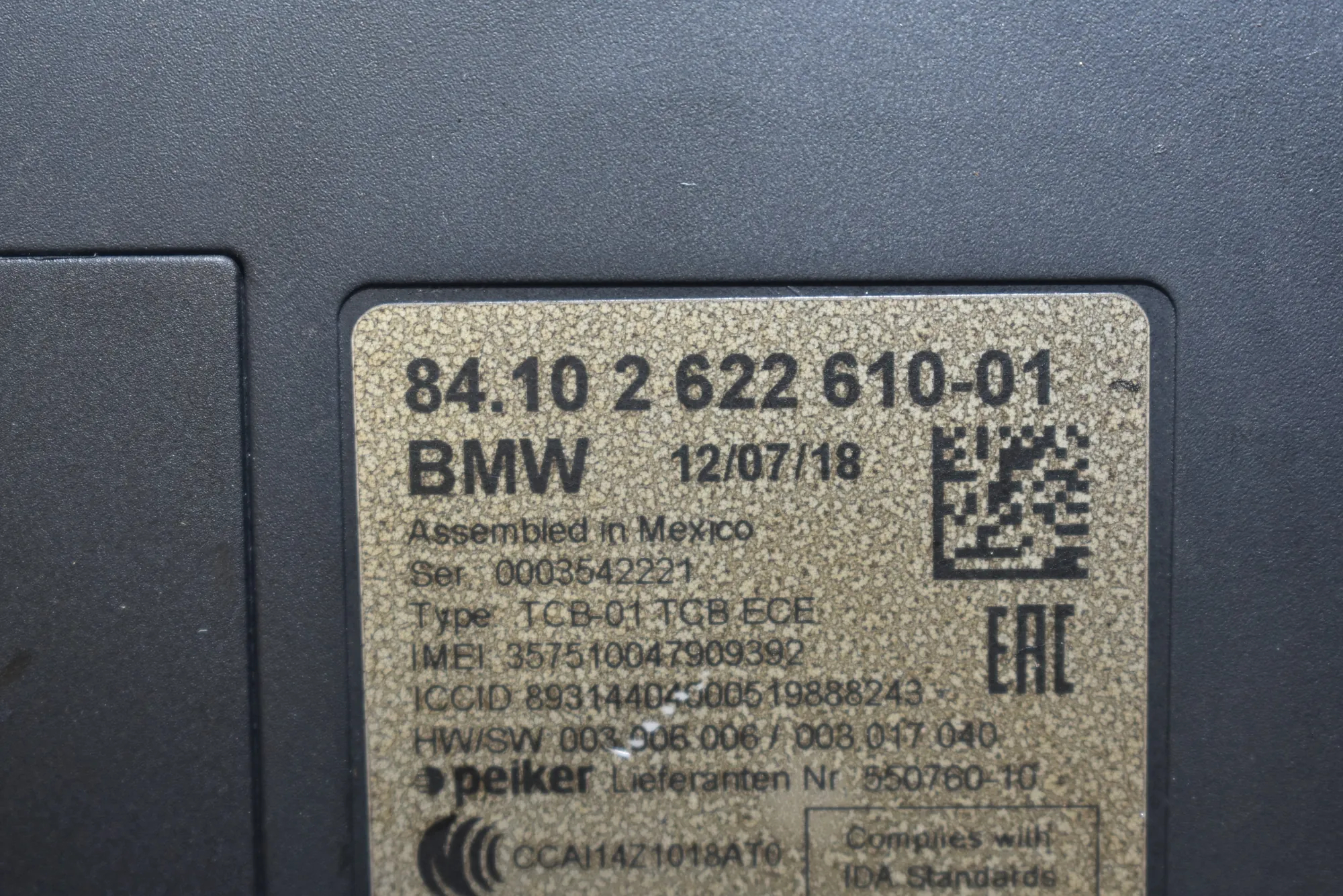 Bluetooth Control Unit – OEM 2622610 · BMW i3 (I01) Hybrid 2018 – 5