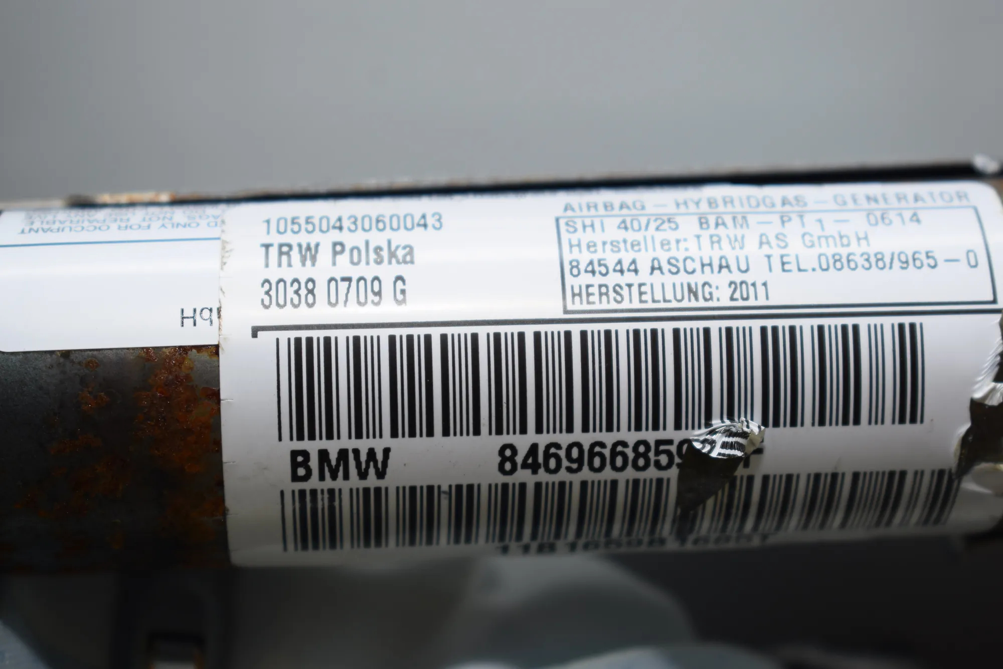 Left Side Roof Safety Curtain SRS – OEM 6966859 · BMW 3 Touring (E91) 325 d 2011 – 4