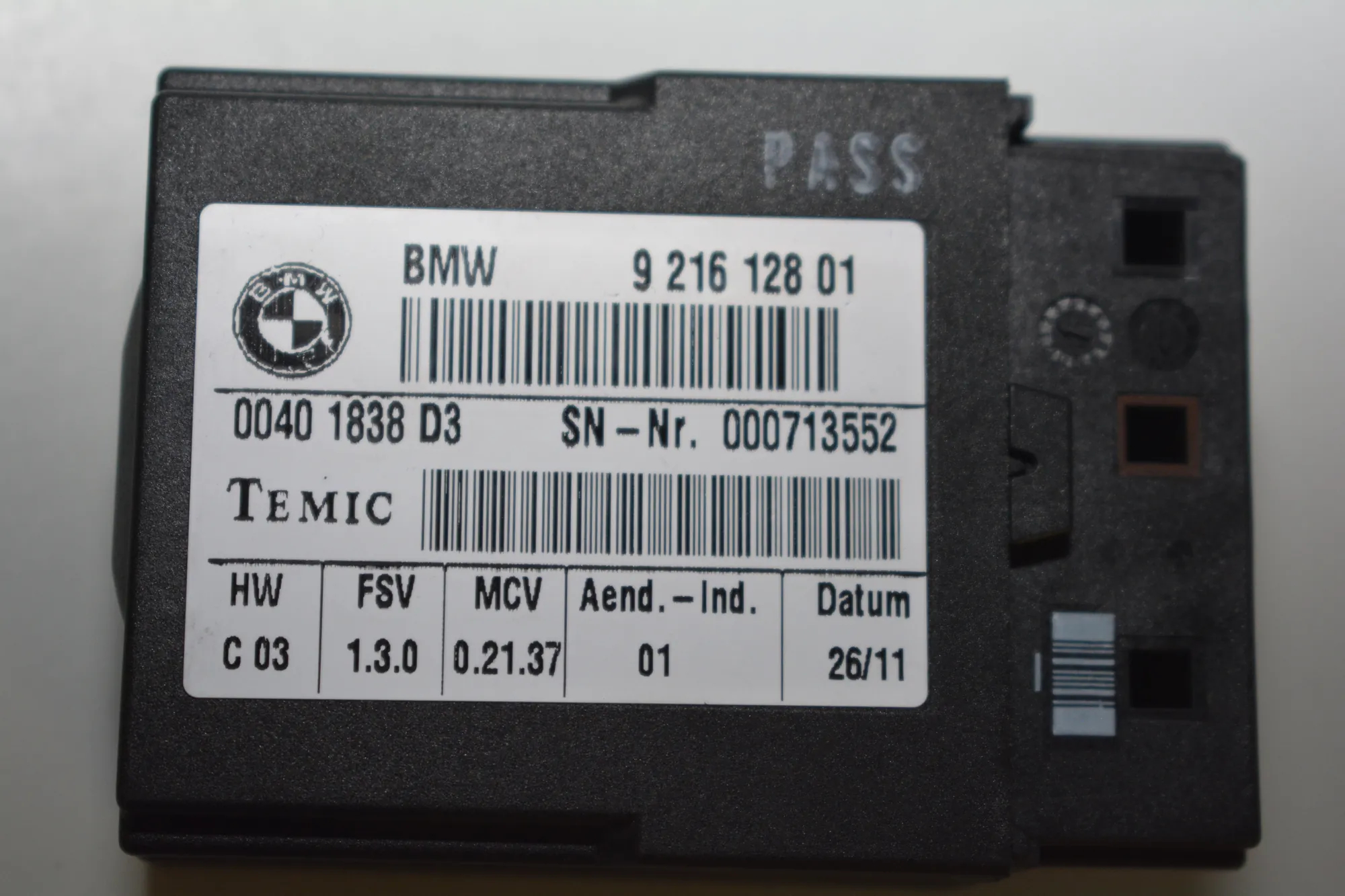 Other Control Units – OEM 9216128 · BMW 3 Coupe (E92) 325 d 2011 – 4