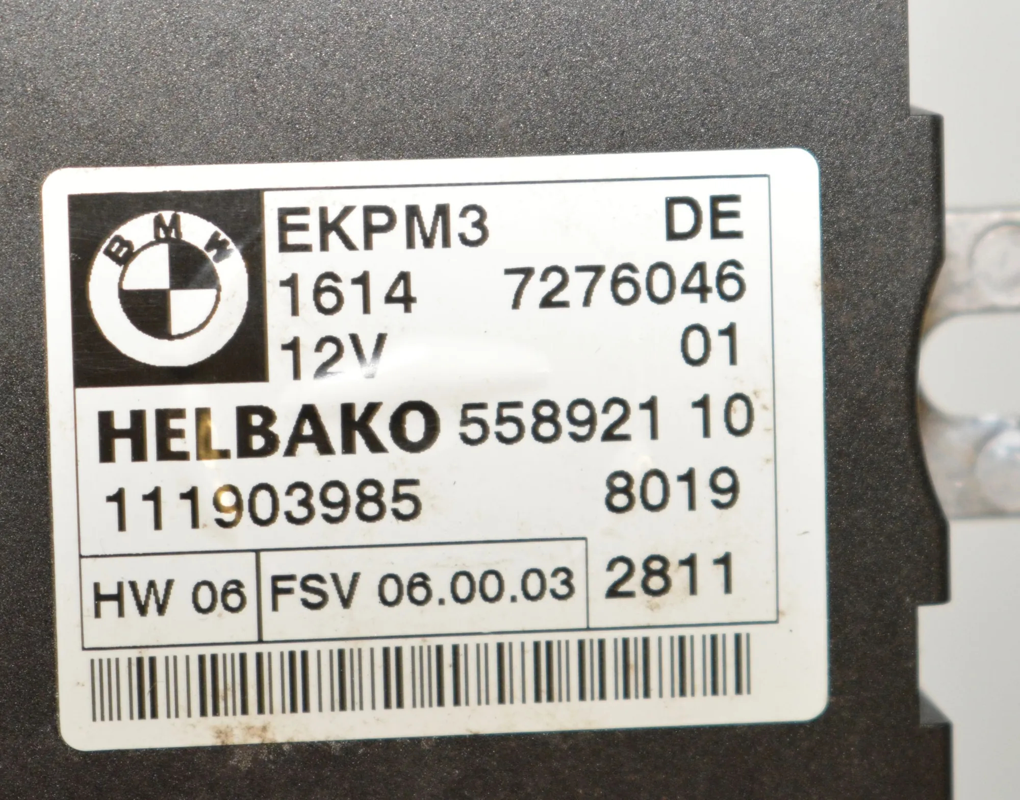 Fuel Pump Control Unit – OEM 7276046 · BMW 3 Coupe (E92) 325 d 2011 – 4