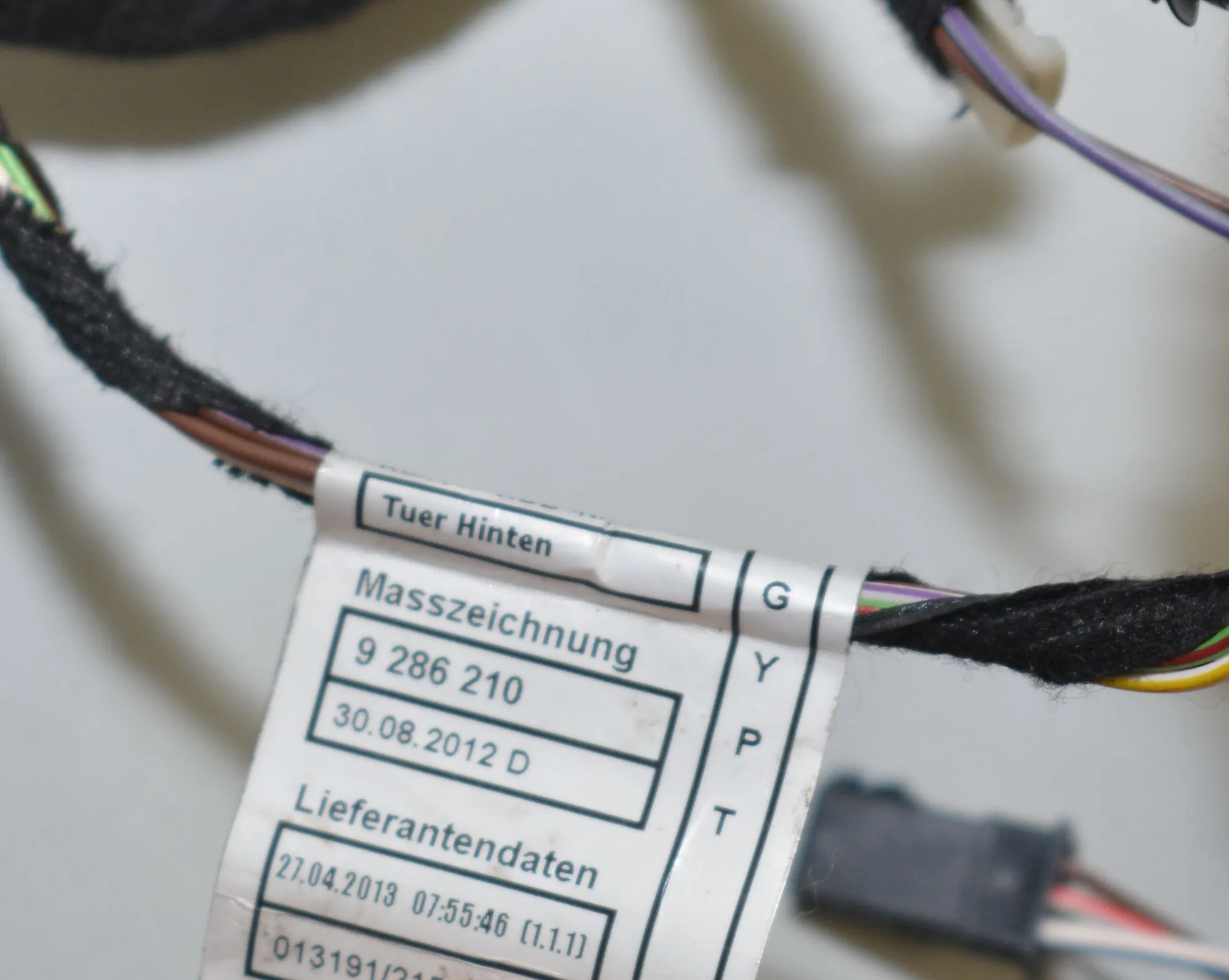 Rear Right Door Wiring – OEM 9286210 · BMW 3 (F30, F80) 330 d xDrive 2013 – 5